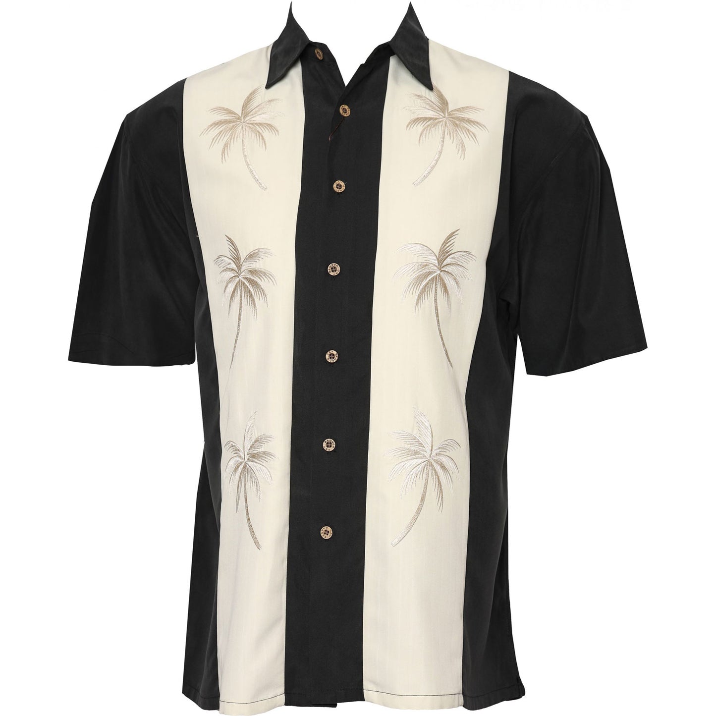 Bamboo Cay Paneled Pacific Palms Men's Camp Shirt - Wb2002Re