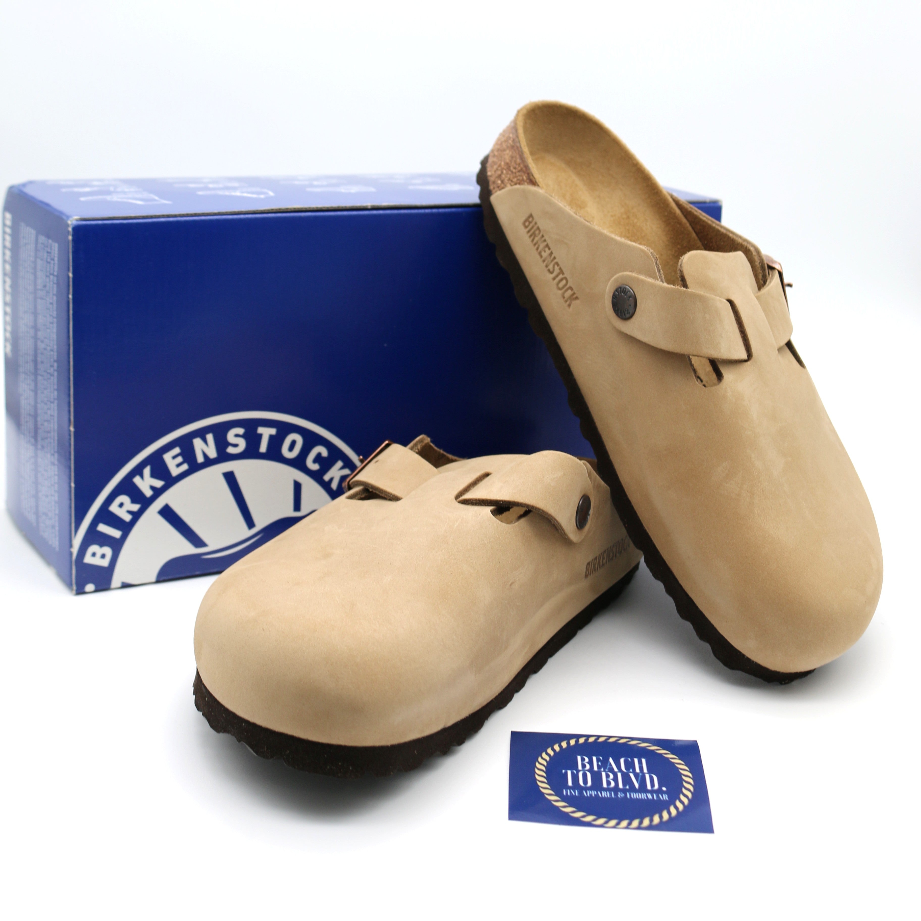 Birkenstock Boston Oiled Leather Sandals - Tobacco Brown - BeachToBlvd