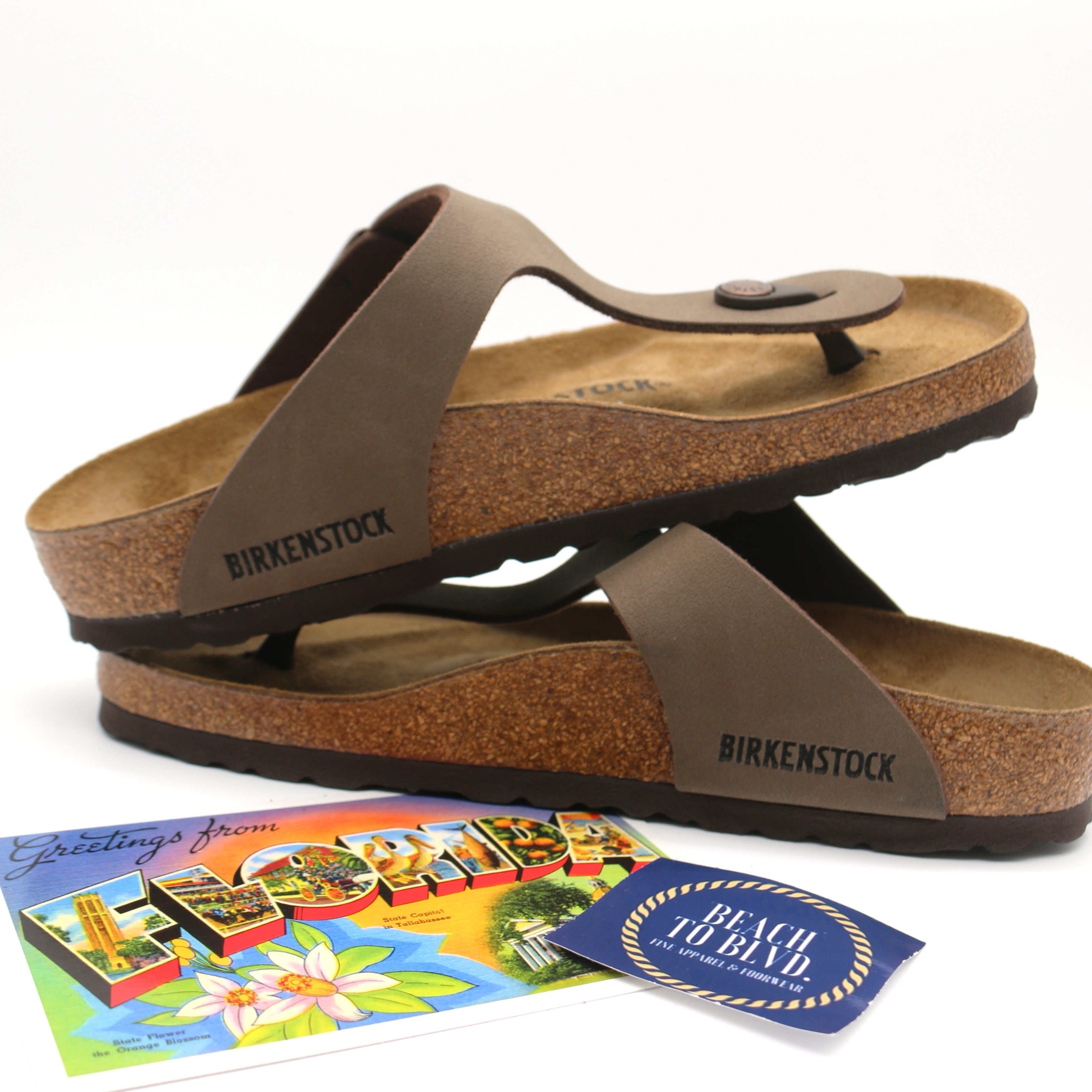 Birkenstock Gizeh Core Birko-Flor Sandals Mocca - BeachToBlvd