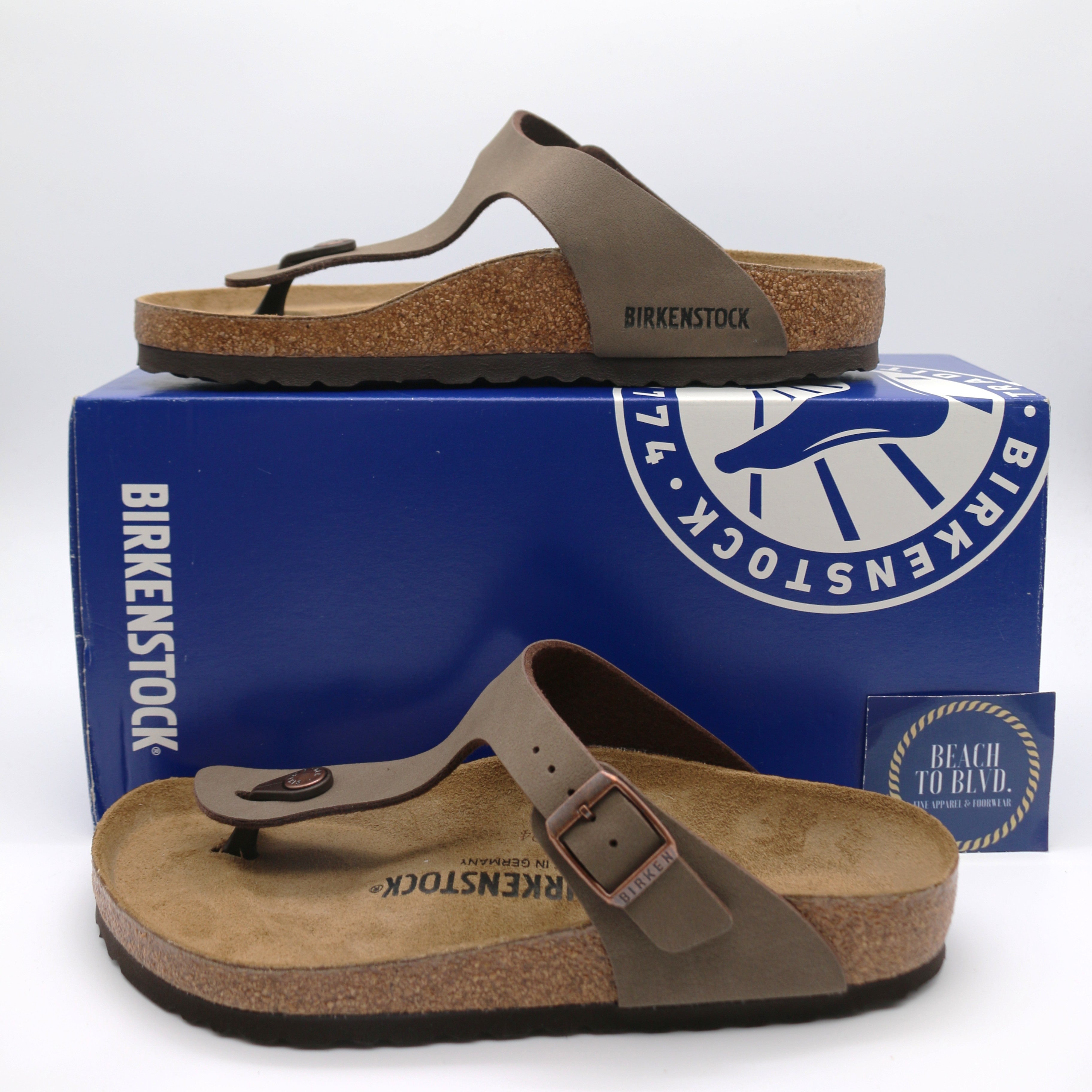 Birkenstock Gizeh Core Birko-Flor Sandals Mocca - BeachToBlvd