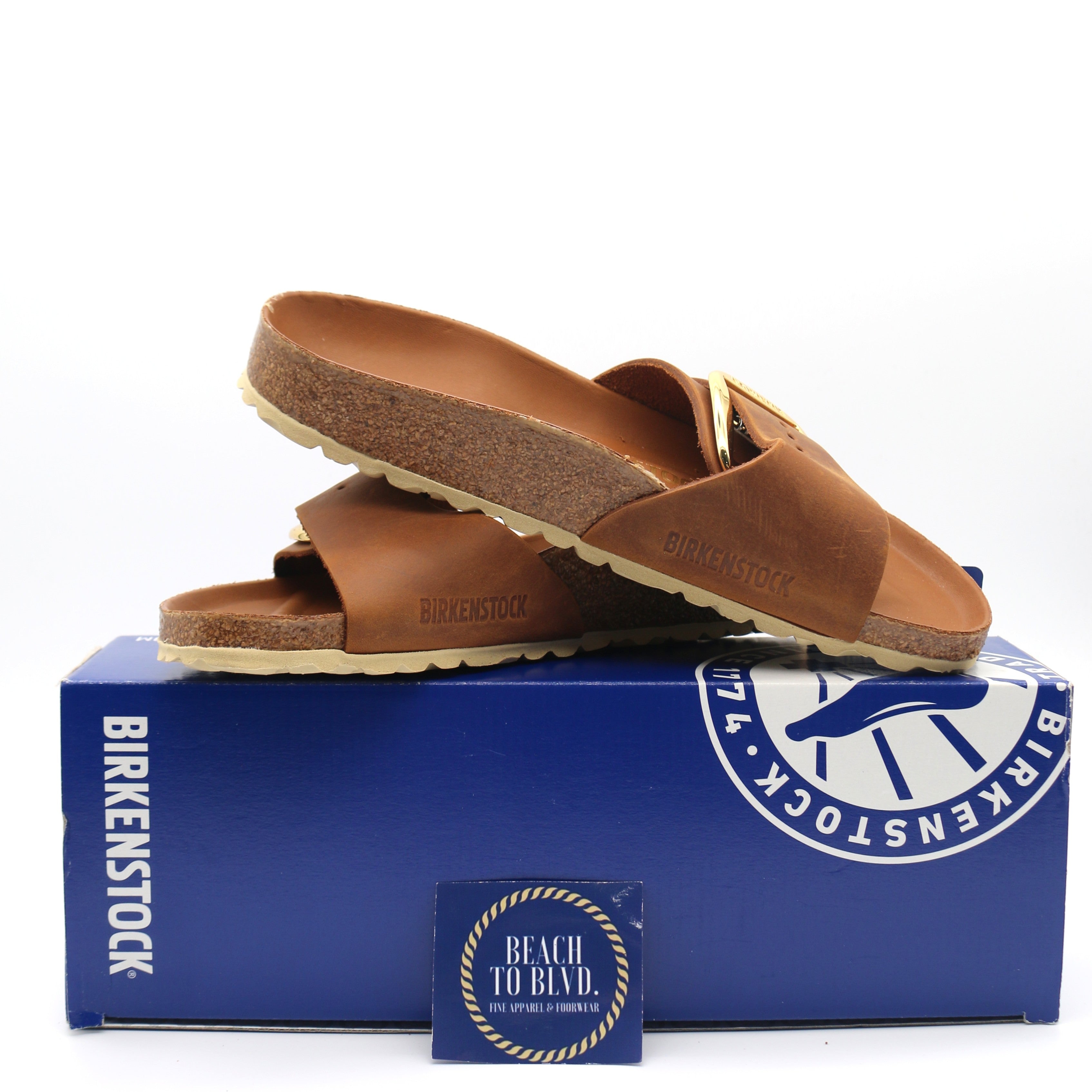 Birkenstock Madrid Big Buckle Oiled Leather Women's Sandals - Narrow Fit - BeachToBlvd