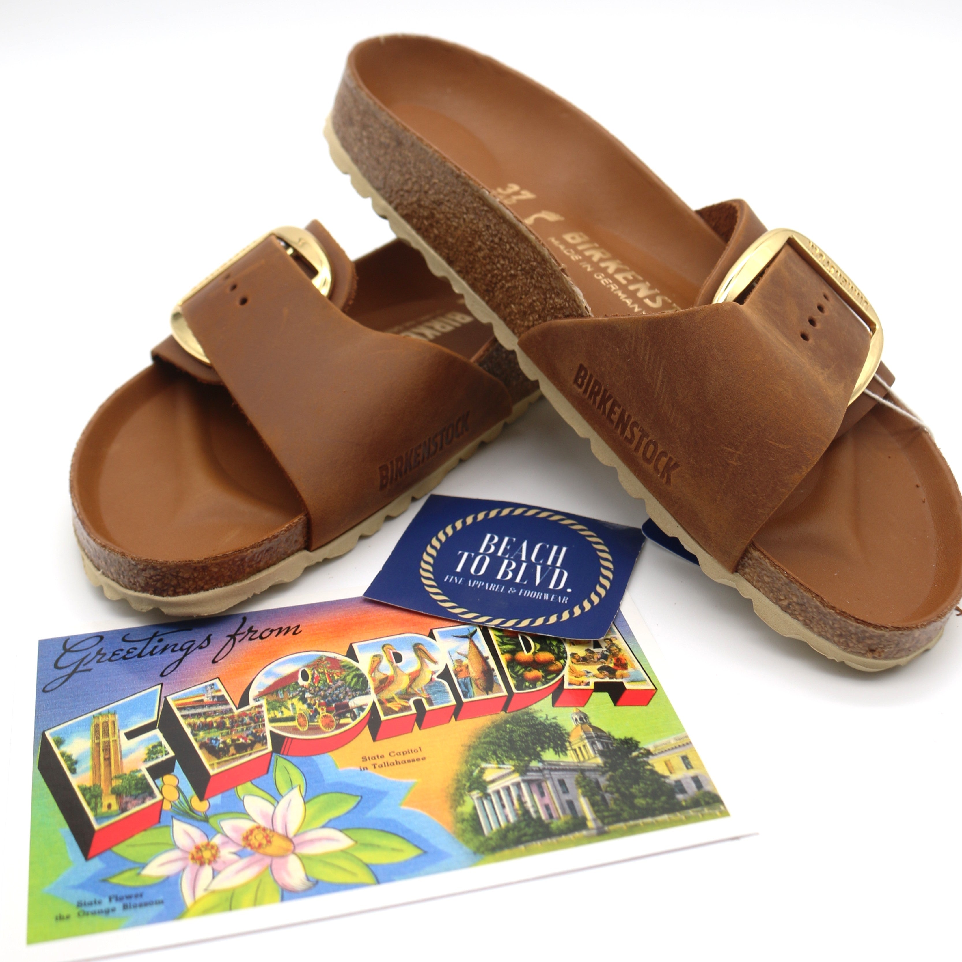 Birkenstock Madrid Big Buckle Oiled Leather Women's Sandals - Narrow Fit - BeachToBlvd