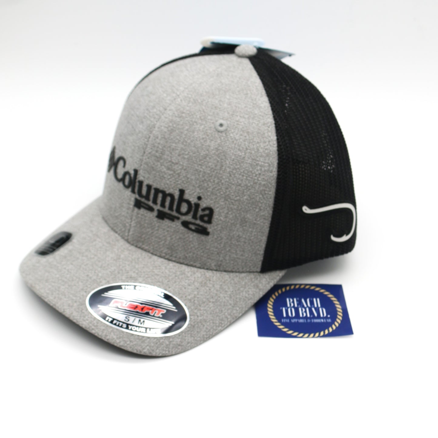 Columbia Sportswear PFG Logo Flexfit Mesh Ball Cap - High Crown