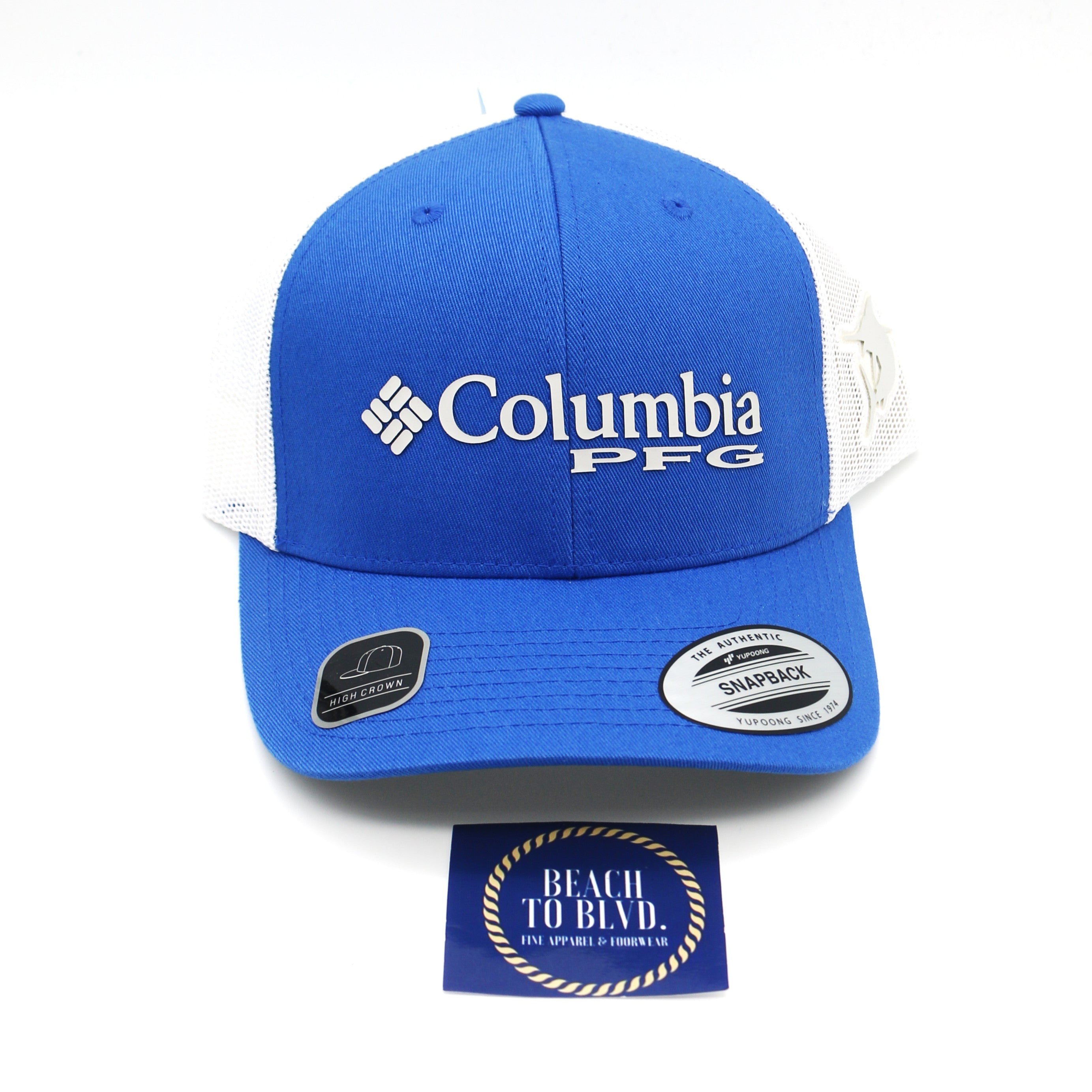 Columbia Sportswear PFG Mesh Snap Back Hat - High Crown - Vivid Blue\Marlin - BeachToBlvd