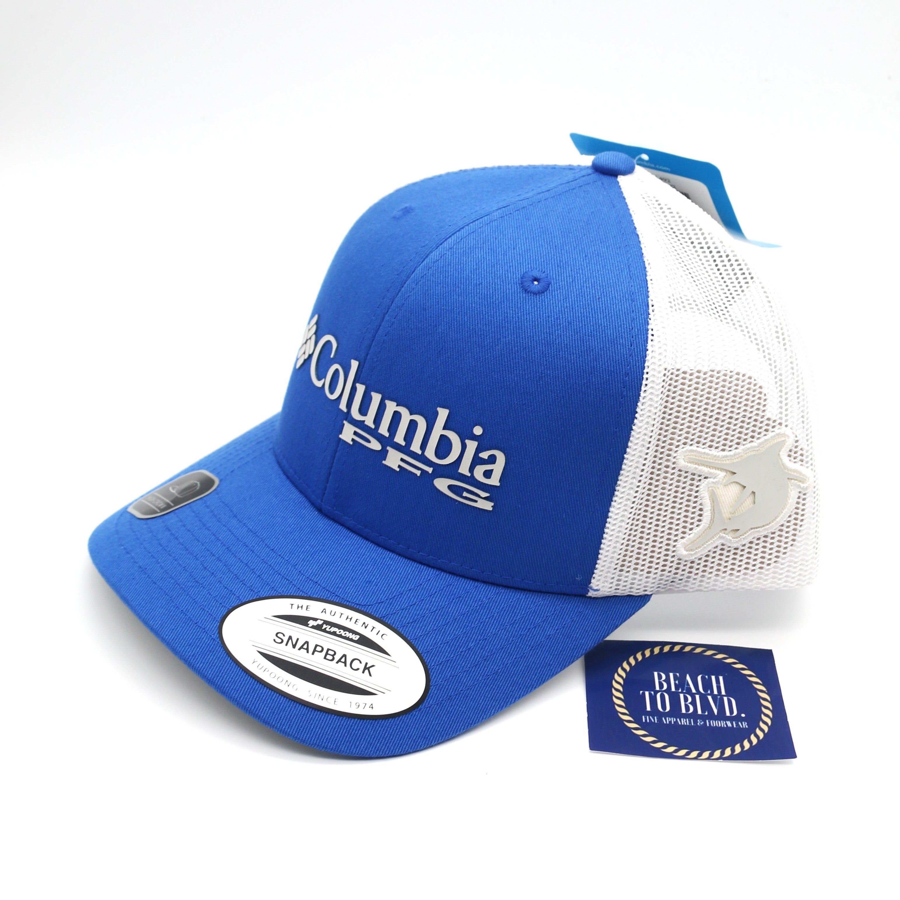 Columbia Sportswear PFG Mesh Snap Back Hat - High Crown - Vivid Blue\Marlin - BeachToBlvd