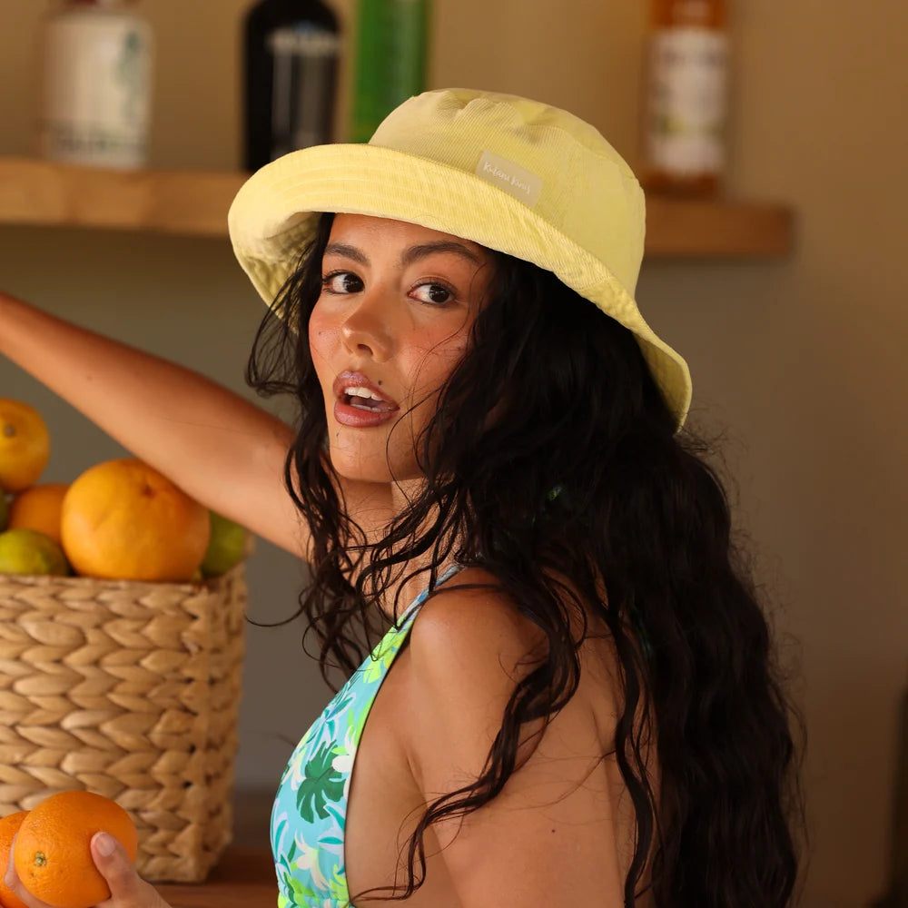 Kulani Kinis Corduroy Bucket Hat - Limoncello