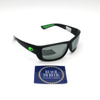 Costa Cat Cay 06S9024- Matte Black with Green Logo/ Gray Silver Mirror