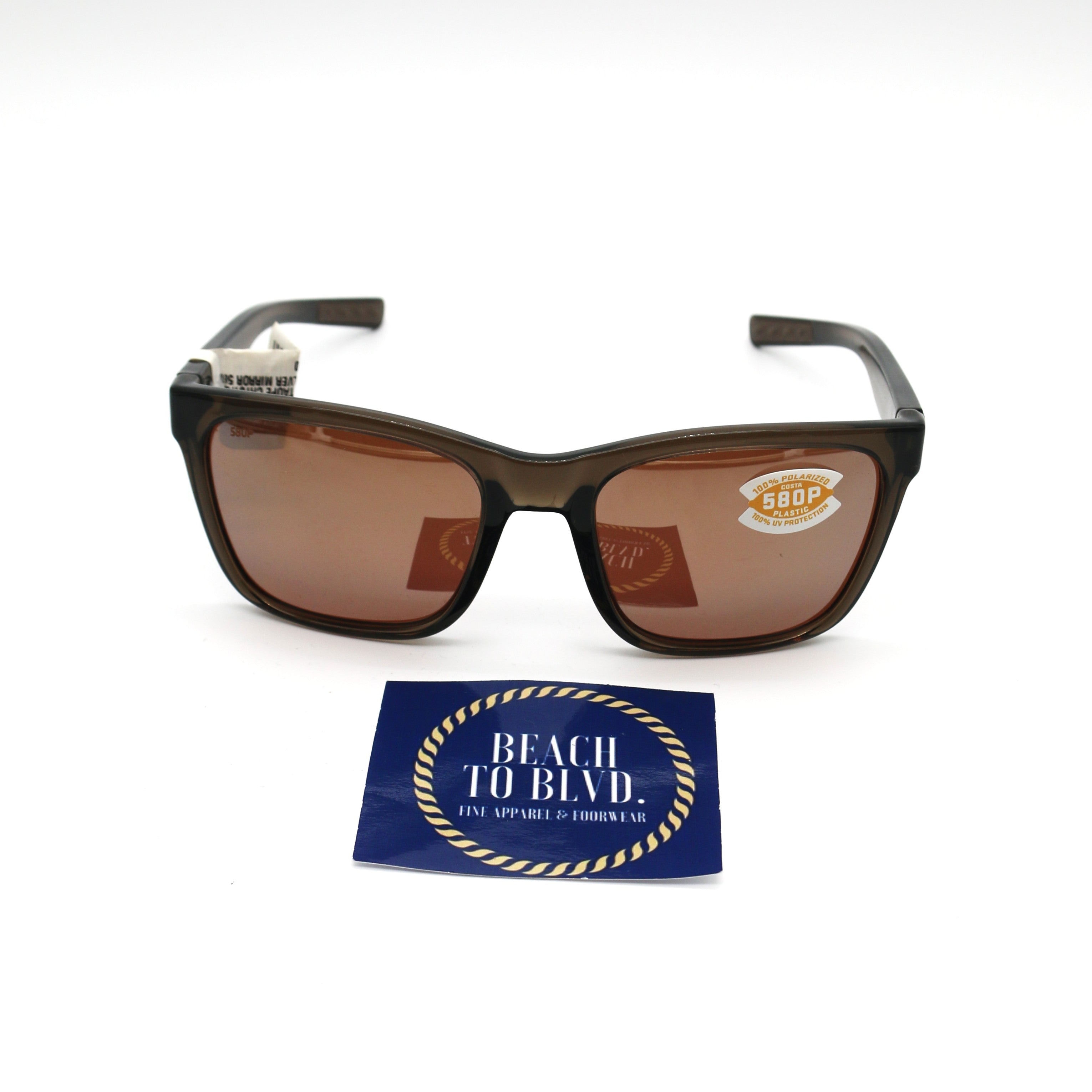 Costa Panga 06S9037 - Shiny Taupe Crystal/ Copper Silver Mirror Polarized Polycarbonate