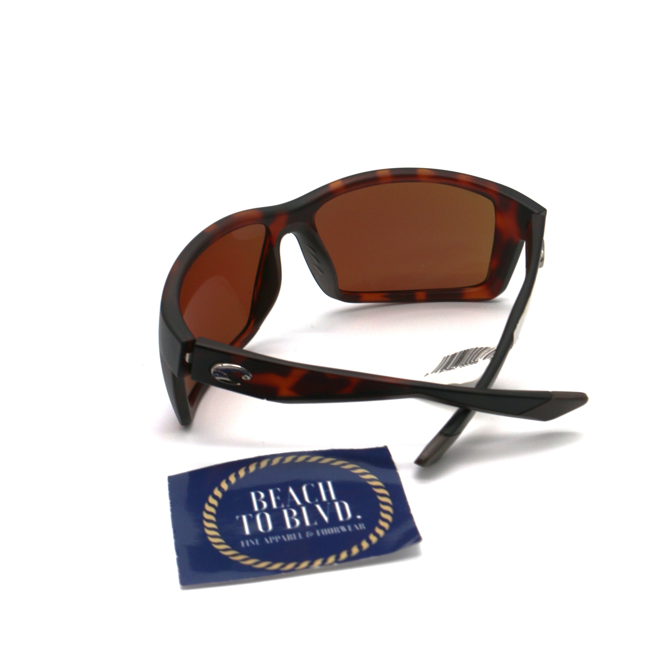 Costa Reefton Polarized Sunglasses - Retro Tortoise Frame w/ Green Mirror Glass Lens