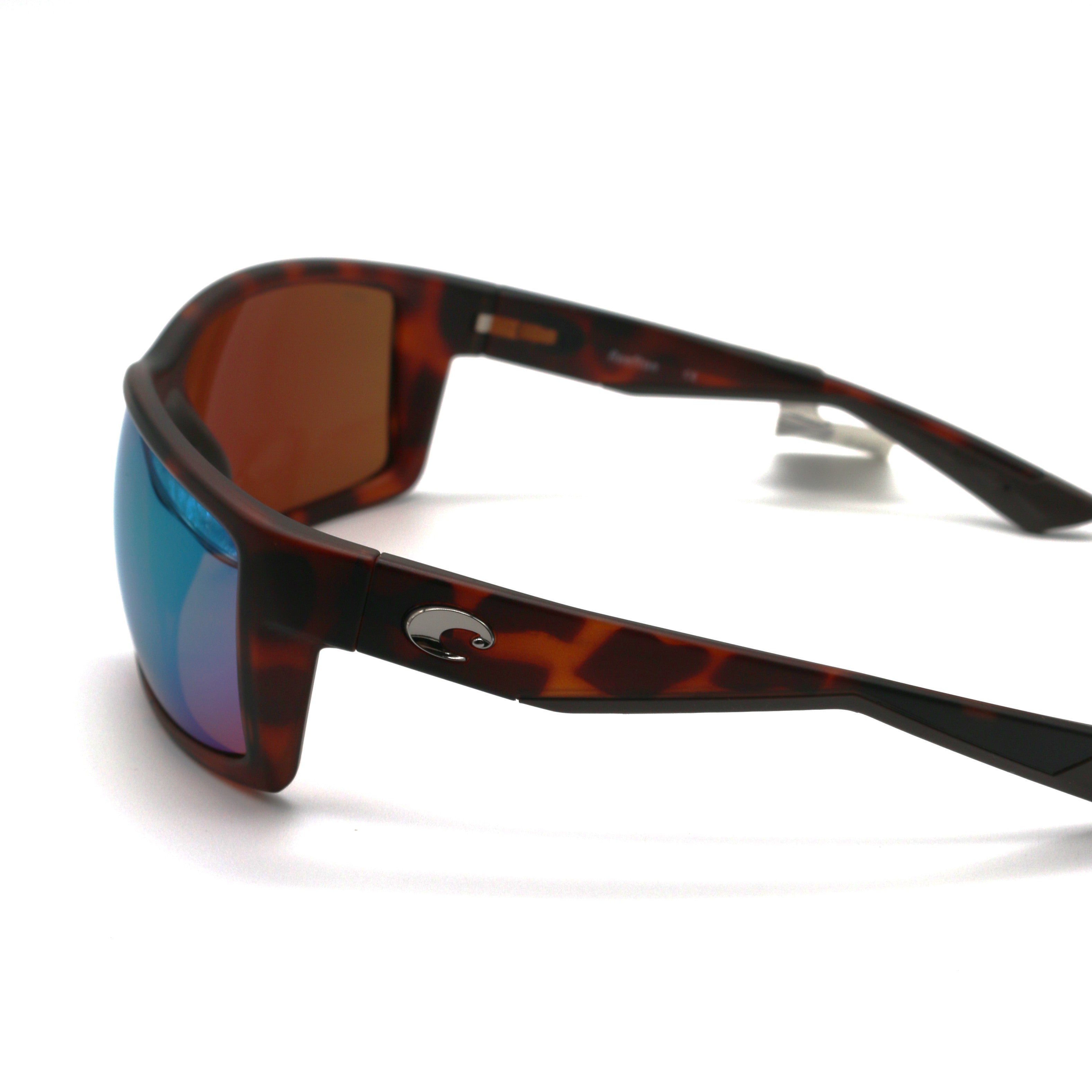 Costa Reefton Polarized Sunglasses - Retro Tortoise Frame w/ Green Mirror Glass Lens