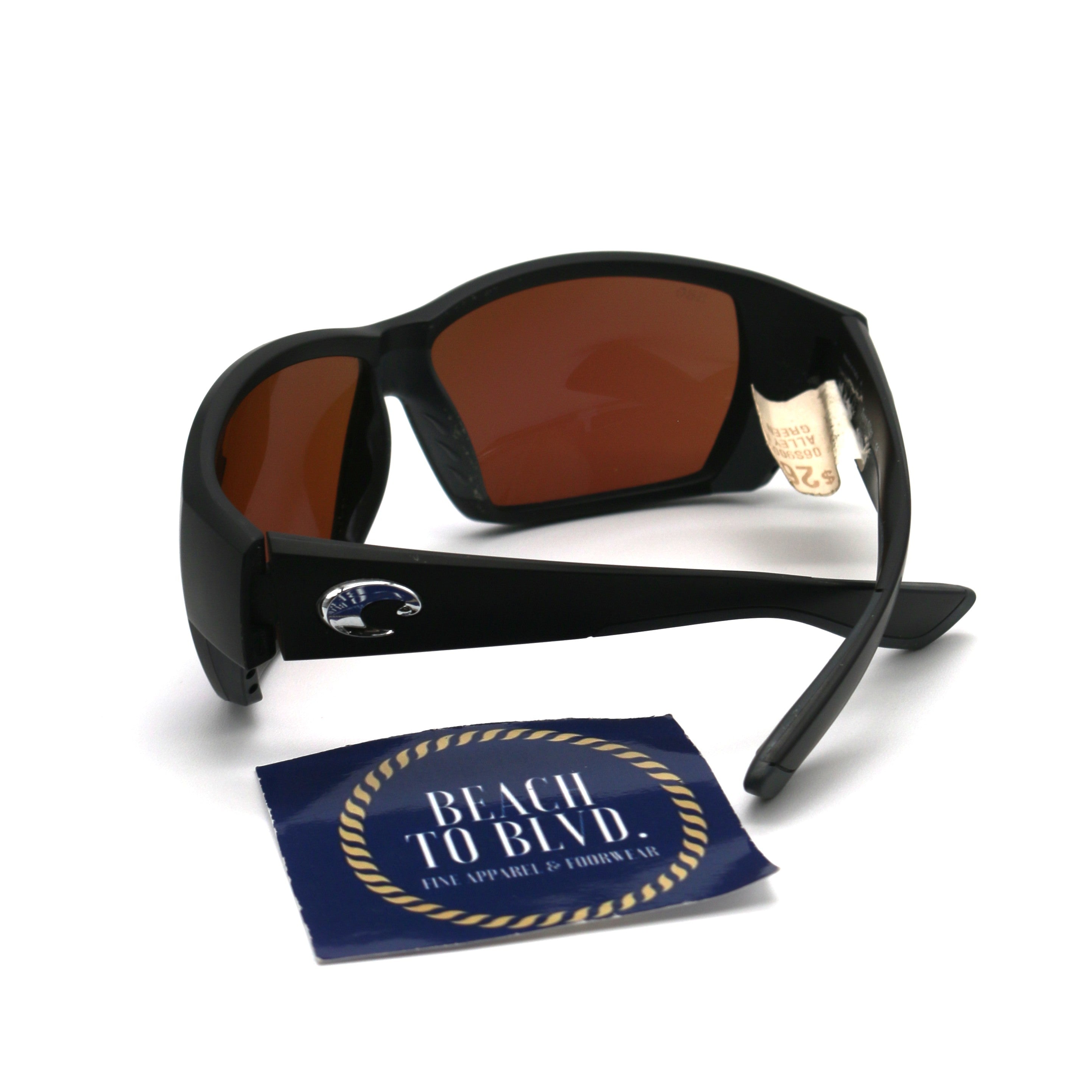 Costa Sunglasses Tuna Alley - Black Frame w\ Green Mirror Lens