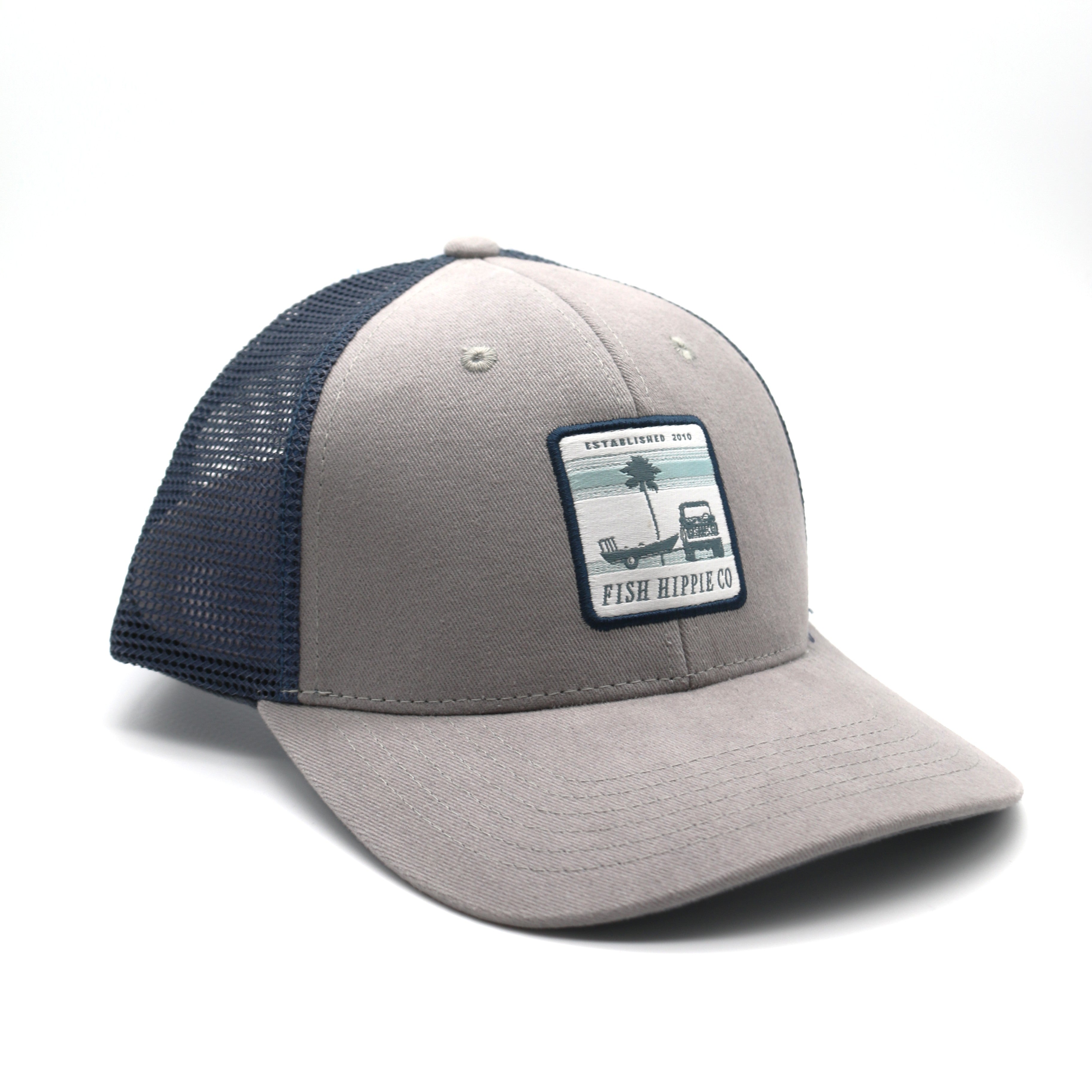 Fish Hippie Prompt Trucker Hat - Grey
