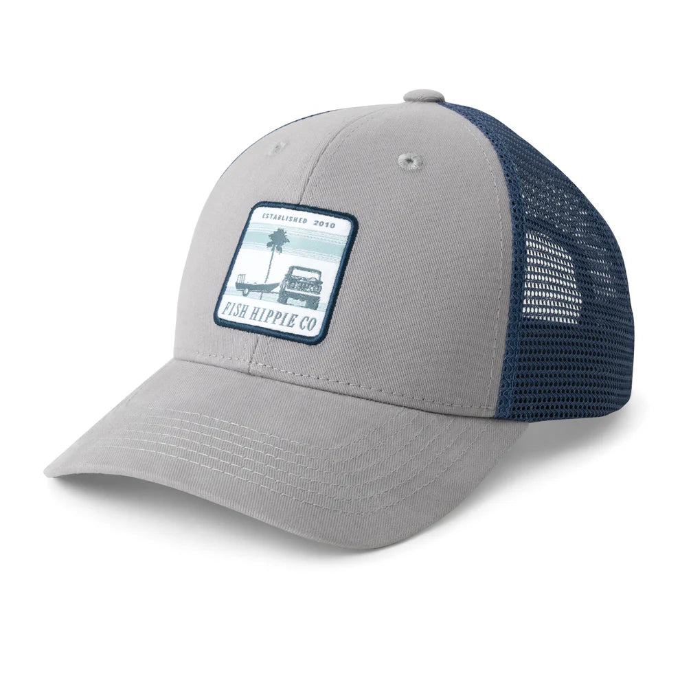 Fish Hippie Prompt Trucker Hat - Grey