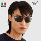 Ray-Ban 0RB3119 Olympian I Deluxe Sunglasses - Polished Black Frame / Green Polarized Lens