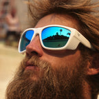 I-SEA Greyson 2.0 Men's Polarized Sunglasses - White Frame/Blue Lens