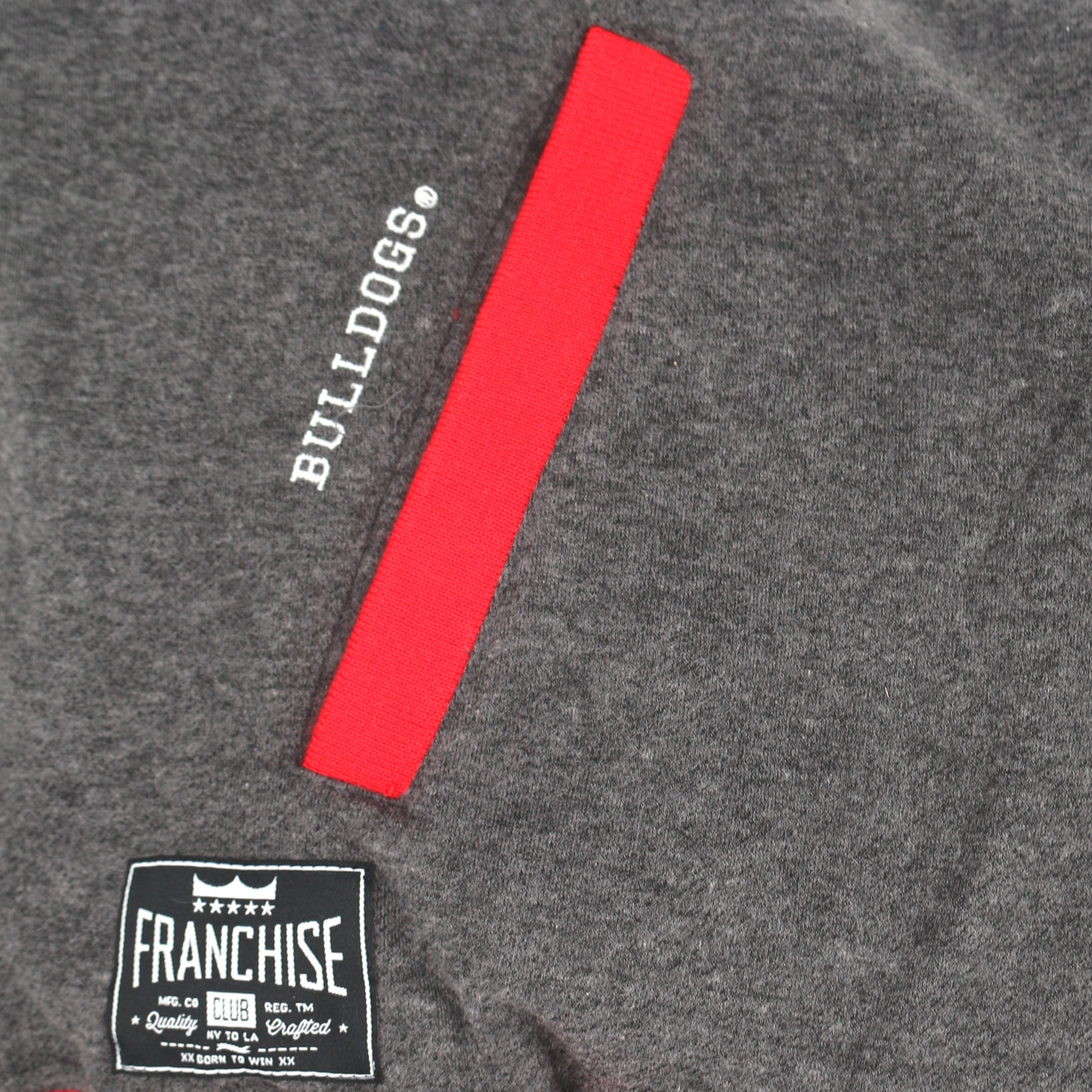 Franchise Club Men's Georgia Bulldogs Club Fleece Snap Jacket -Gray/Red