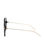 Gucci GG1267S Sunglasses Women's Black/Gold/Grey Gradient - BeachToBlvd