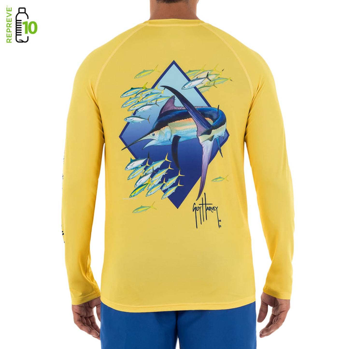 Guy Harvey Guy Harvey Performance Long Sleeve Aspen Gold 0Sy8888