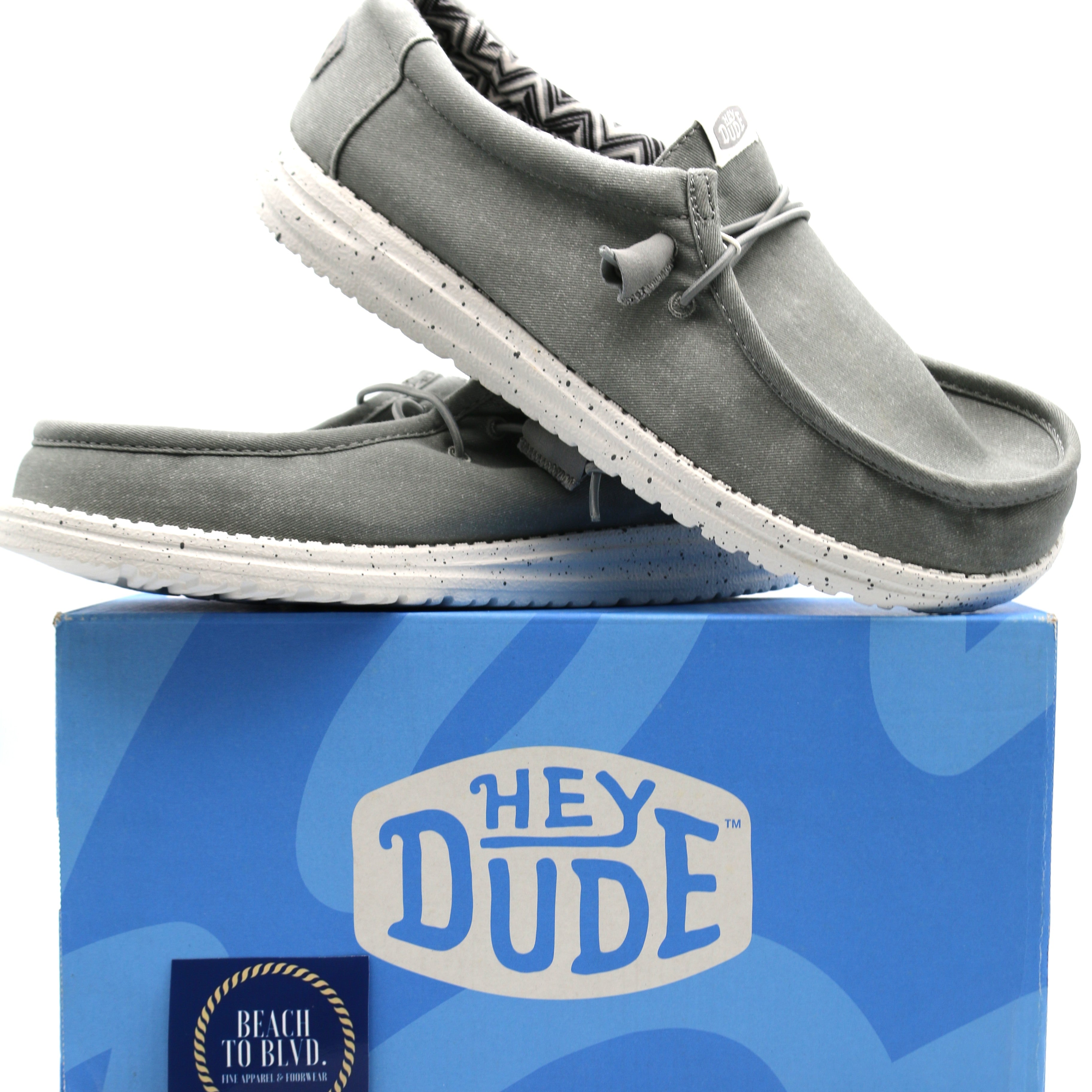 Heydude Wally Stretch Men's Shoes - Light Grey - BeachToBlvd