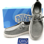 Heydude Wendy Chambray Women's Shoes - Grey - BeachToBlvd