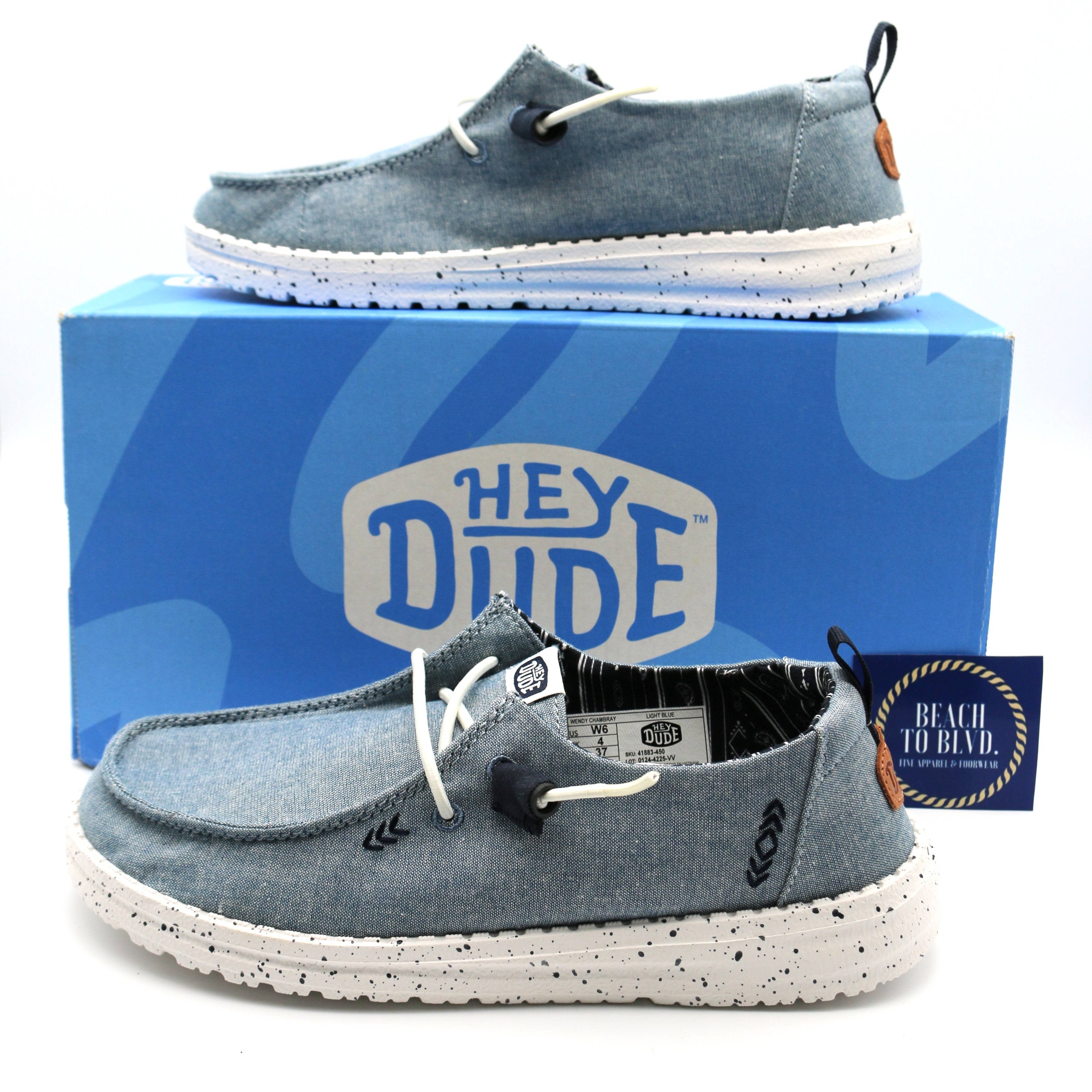 Heydude Wendy Chambray Women's Shoes - Light Blue - BeachToBlvd