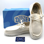 Heydude Wendy Slub Canvas Women's Shoes - White - BeachToBlvd