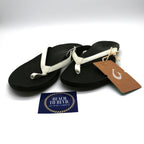 Olukai Ho'opio Women's Beach Sandals - White \ Onyx - BeachToBlvd