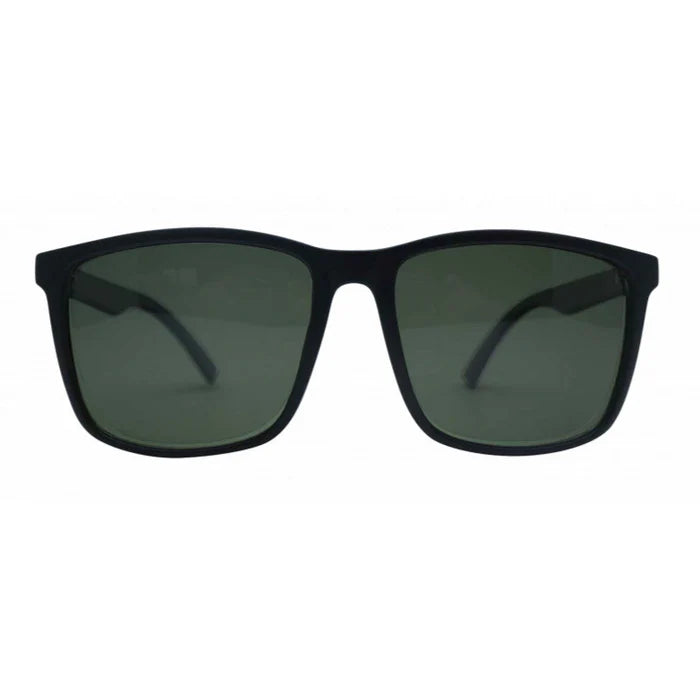 I-SEA Hopper Men's Polarized Sunglasses - Black Frame/Green Len