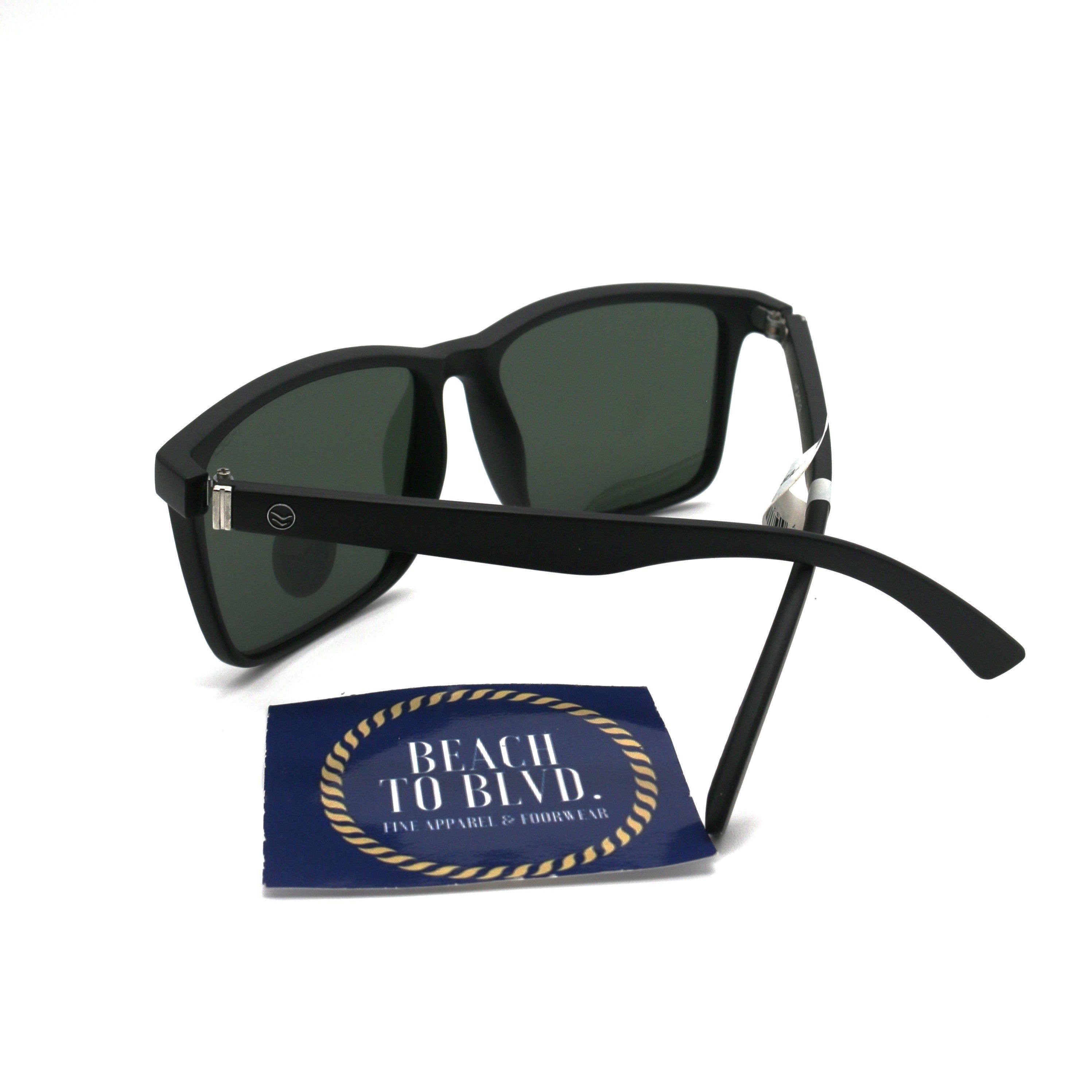 I-SEA Hopper Men's Polarized Sunglasses - Black Frame/Green Len