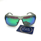 I-SEA Nick I Men's Polarized Sunglasses - Gray Frame/Green Mirror Blue Lens