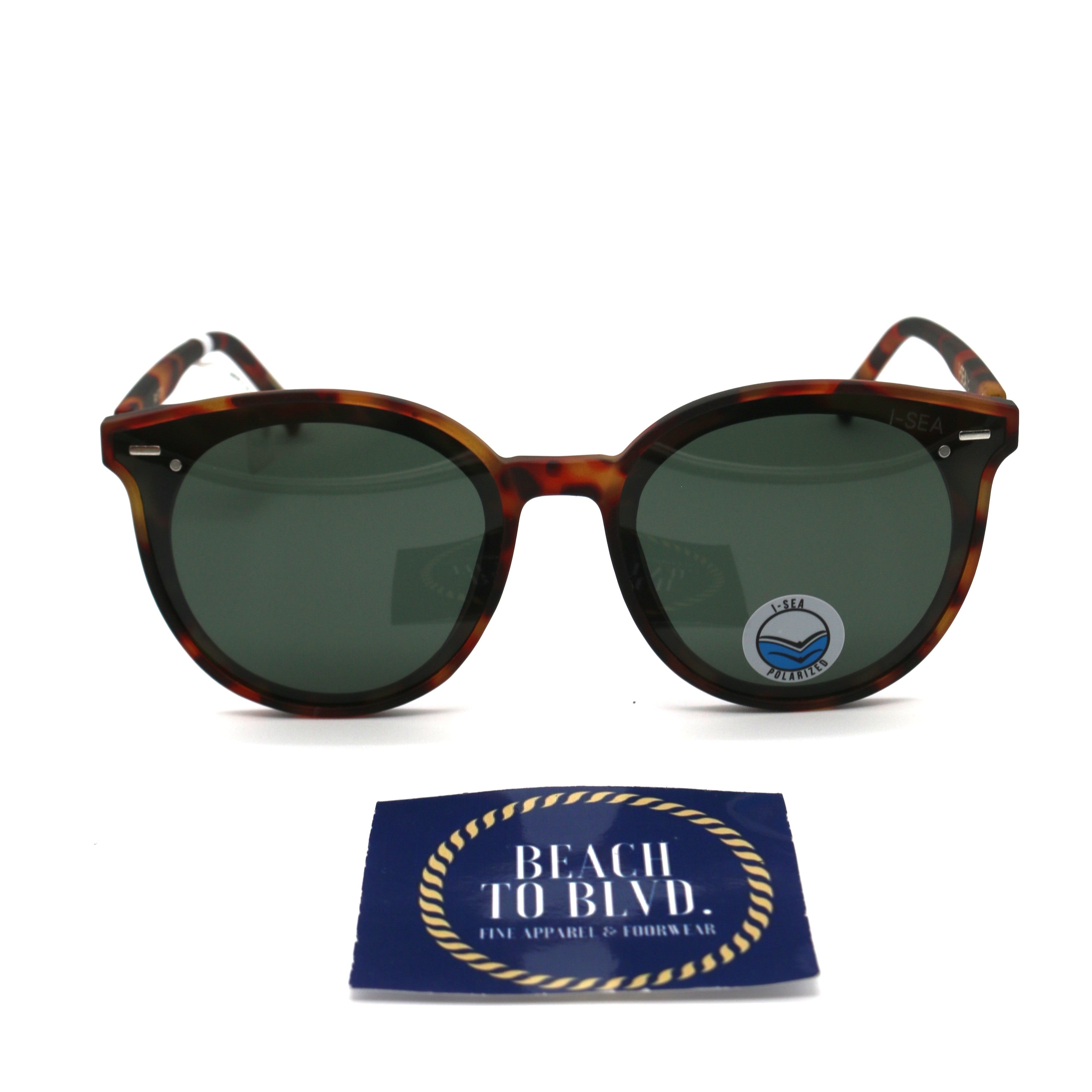 I-SEA Payton Women's Polarized Sunglasses - Tort Frame/Green Lens