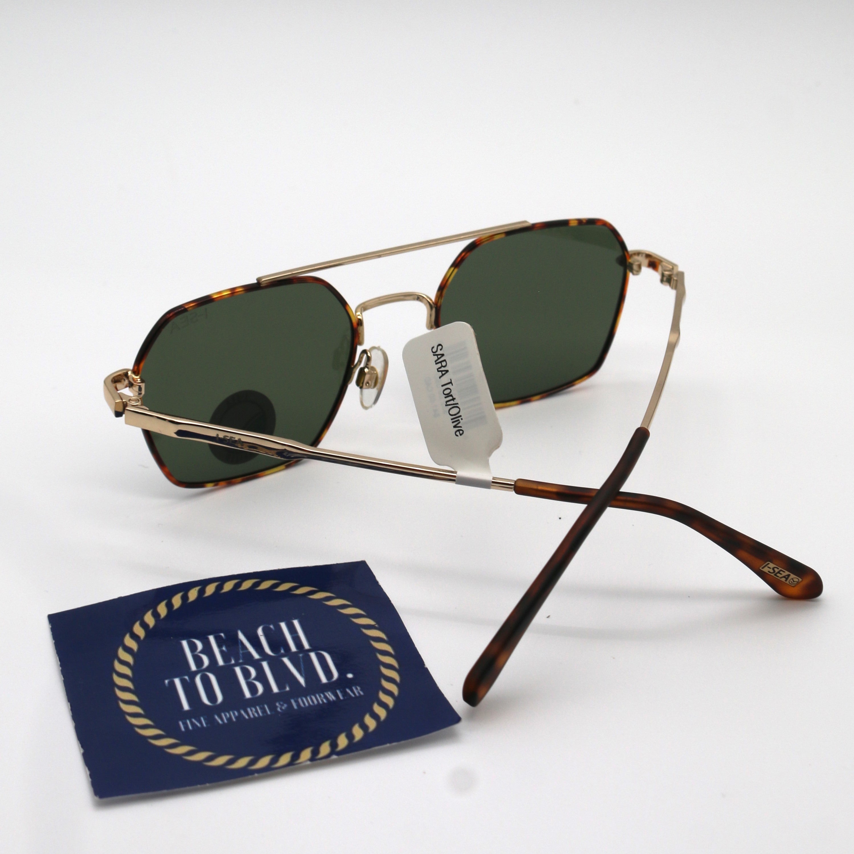 I-SEA Sara Women's Polarized Sunglasses - Tort Frame/Olive Lens