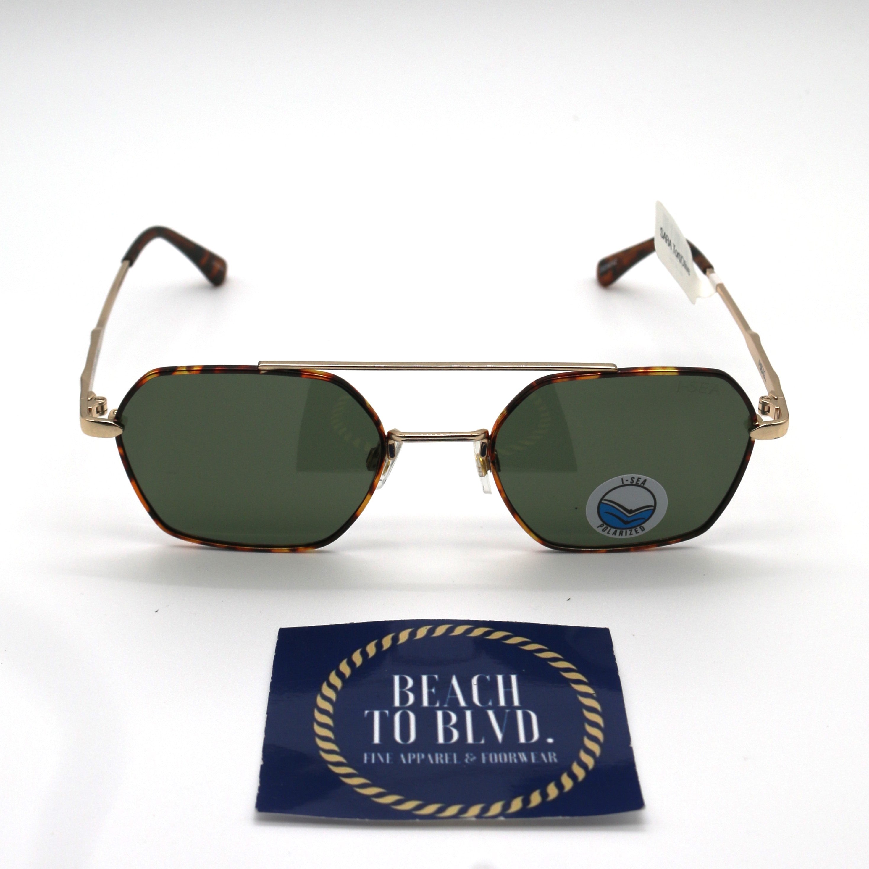 I-SEA Sara Women's Polarized Sunglasses - Tort Frame/Olive Lens
