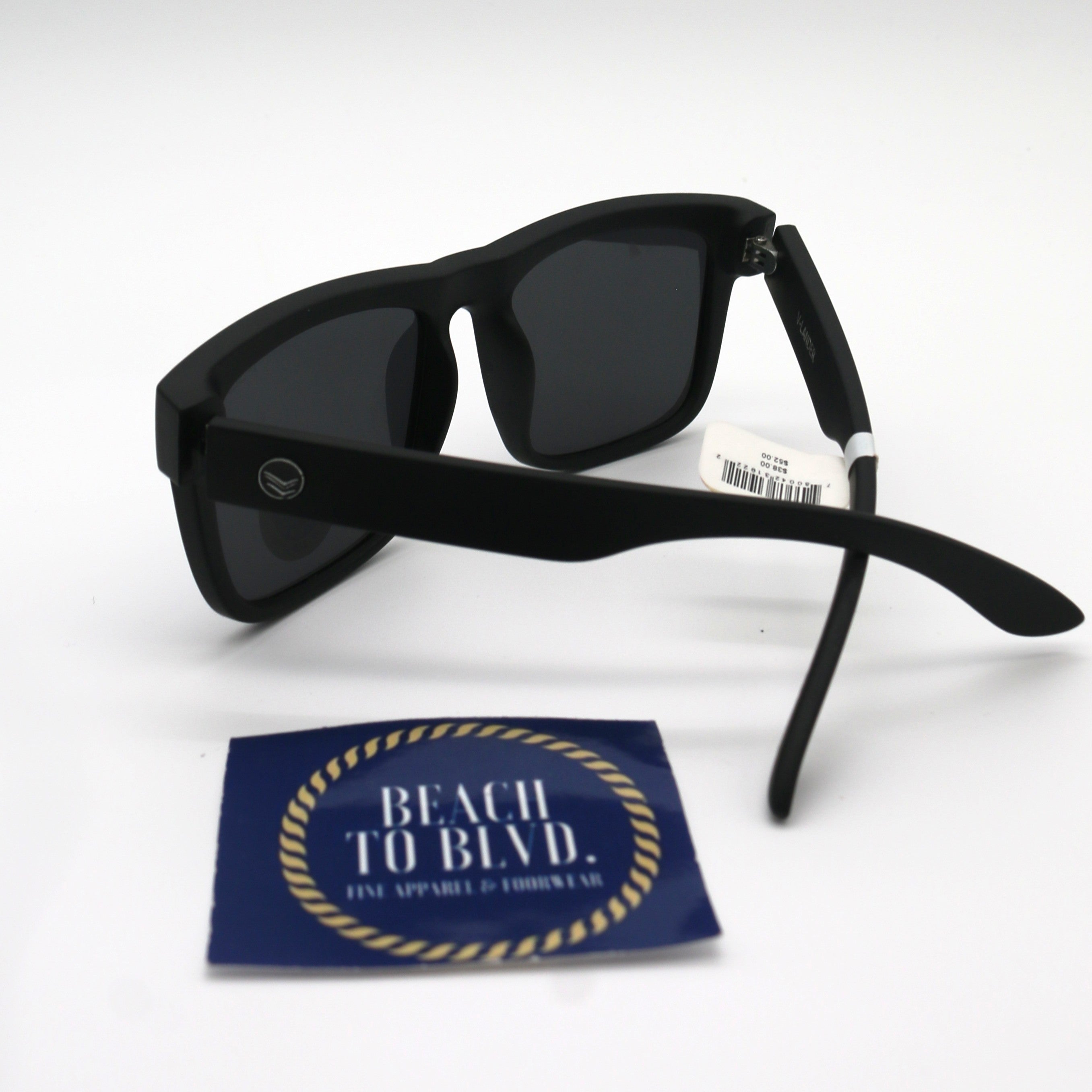 I-SEA V-Lander Men's Polarized Sunglasses - Black Rubber Frame/Smoke Lens