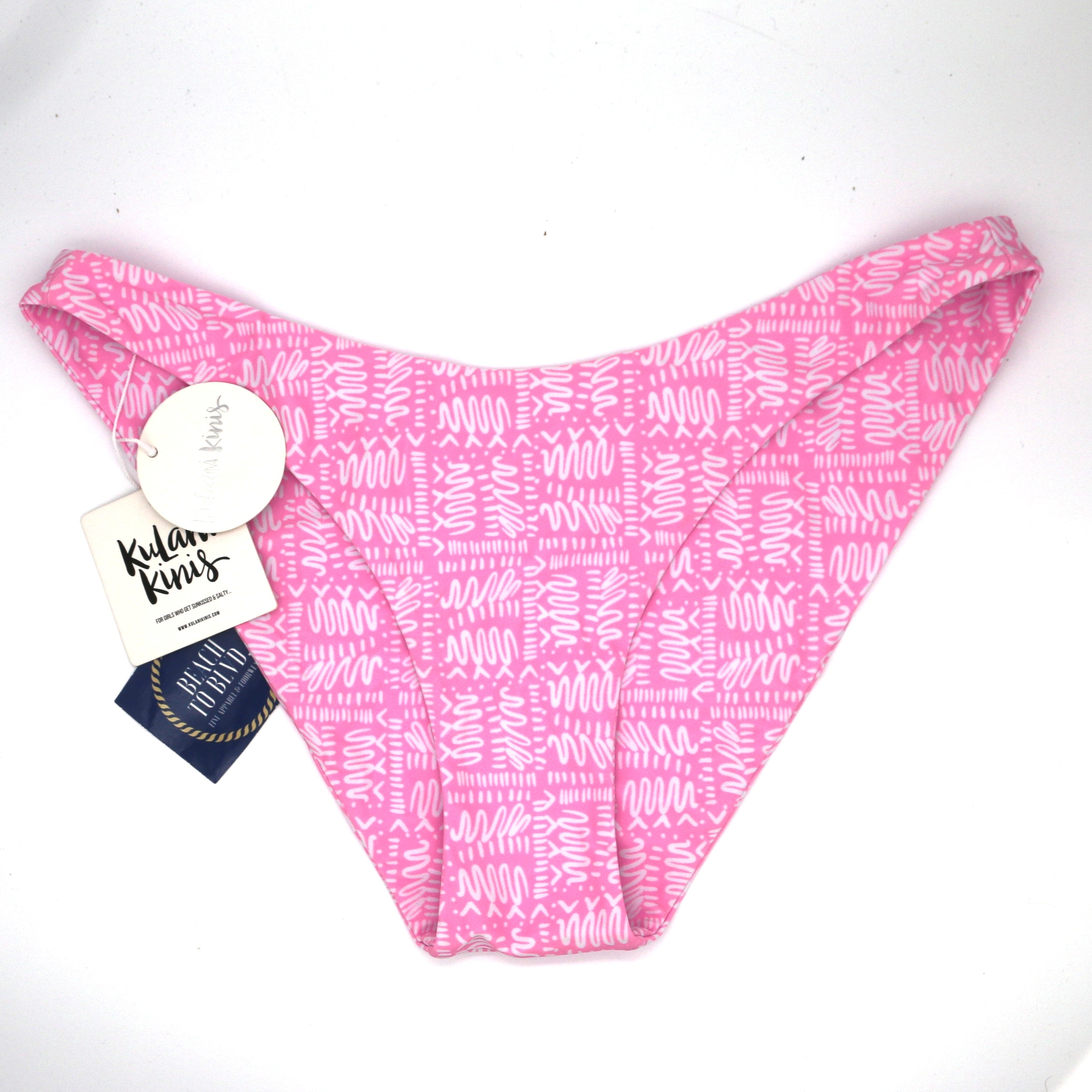 Kulani Kinis Minimal Full Coverage Bikini Bottom - Strawberry Milkshake