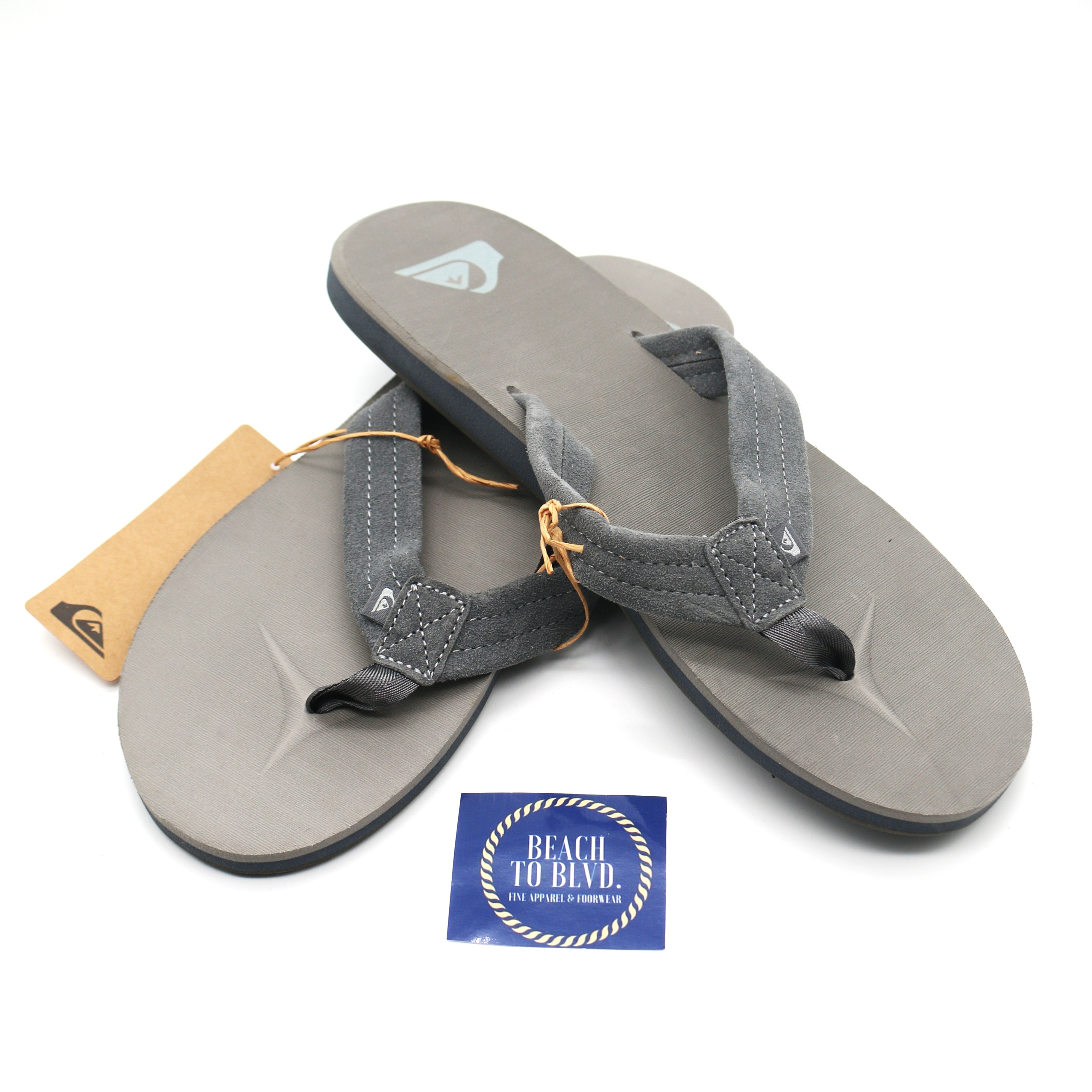 Quiksilver Mens Carver Suede Core Flip-Flop - BeachToBlvd