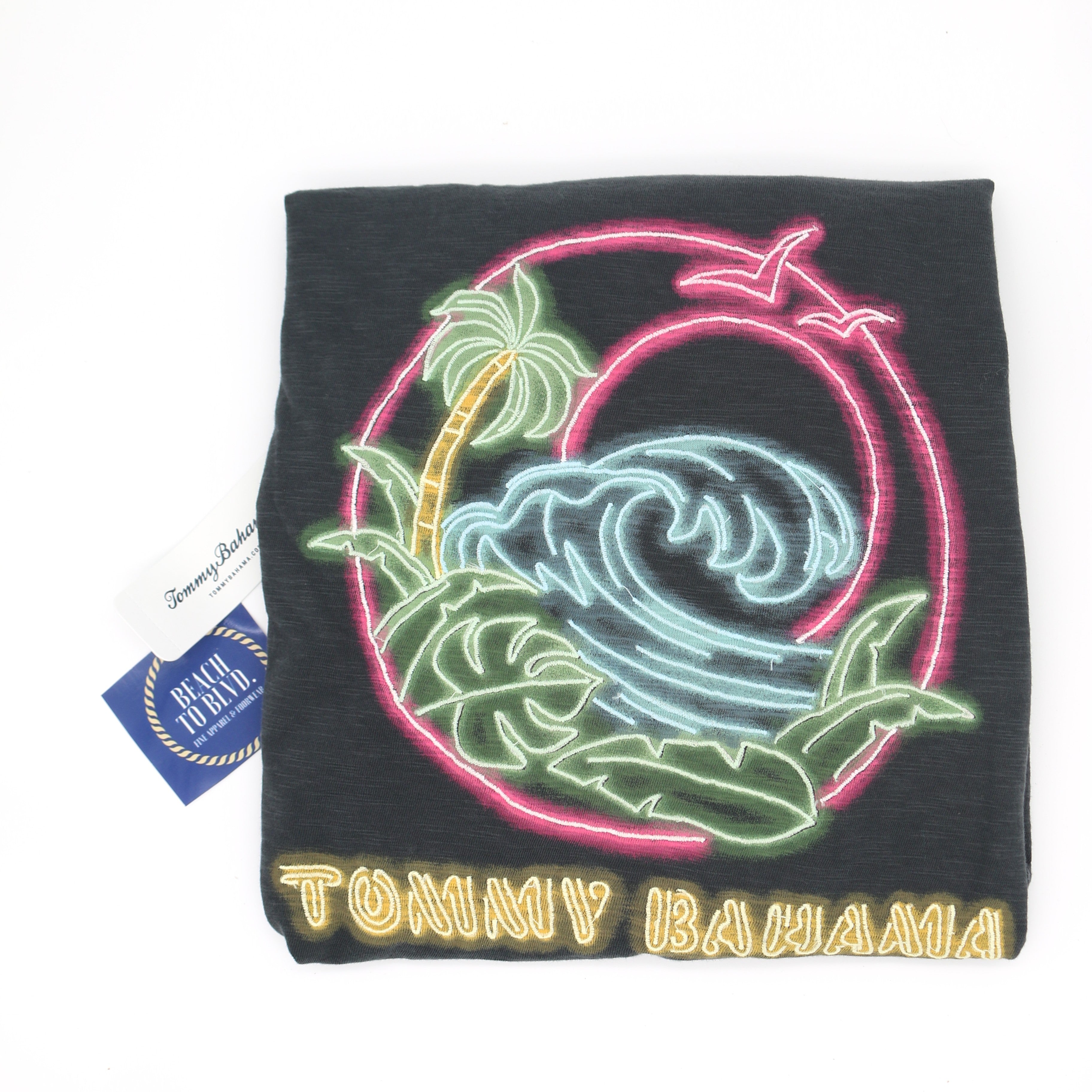 Tommy Bahama Neon Wave Lux T-Shirt - Coal - BeachToBlvd
