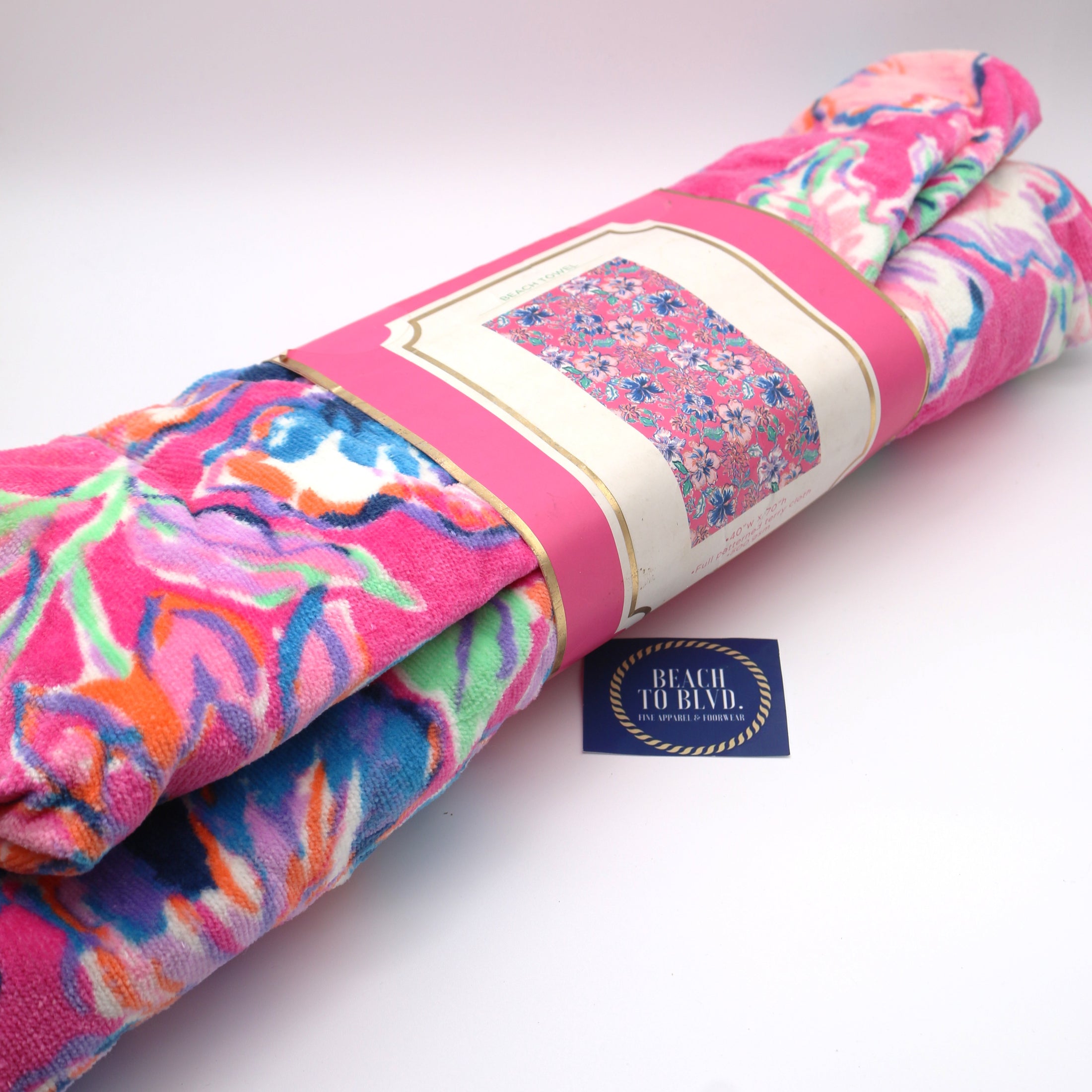 Lilly Pulizter Beach Towel: Last Bud Not Least - BeachToBlvd