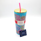 Lilly Pulitzer Tumbler with Straw 24 oz, Splashdance - BeachToBlvd