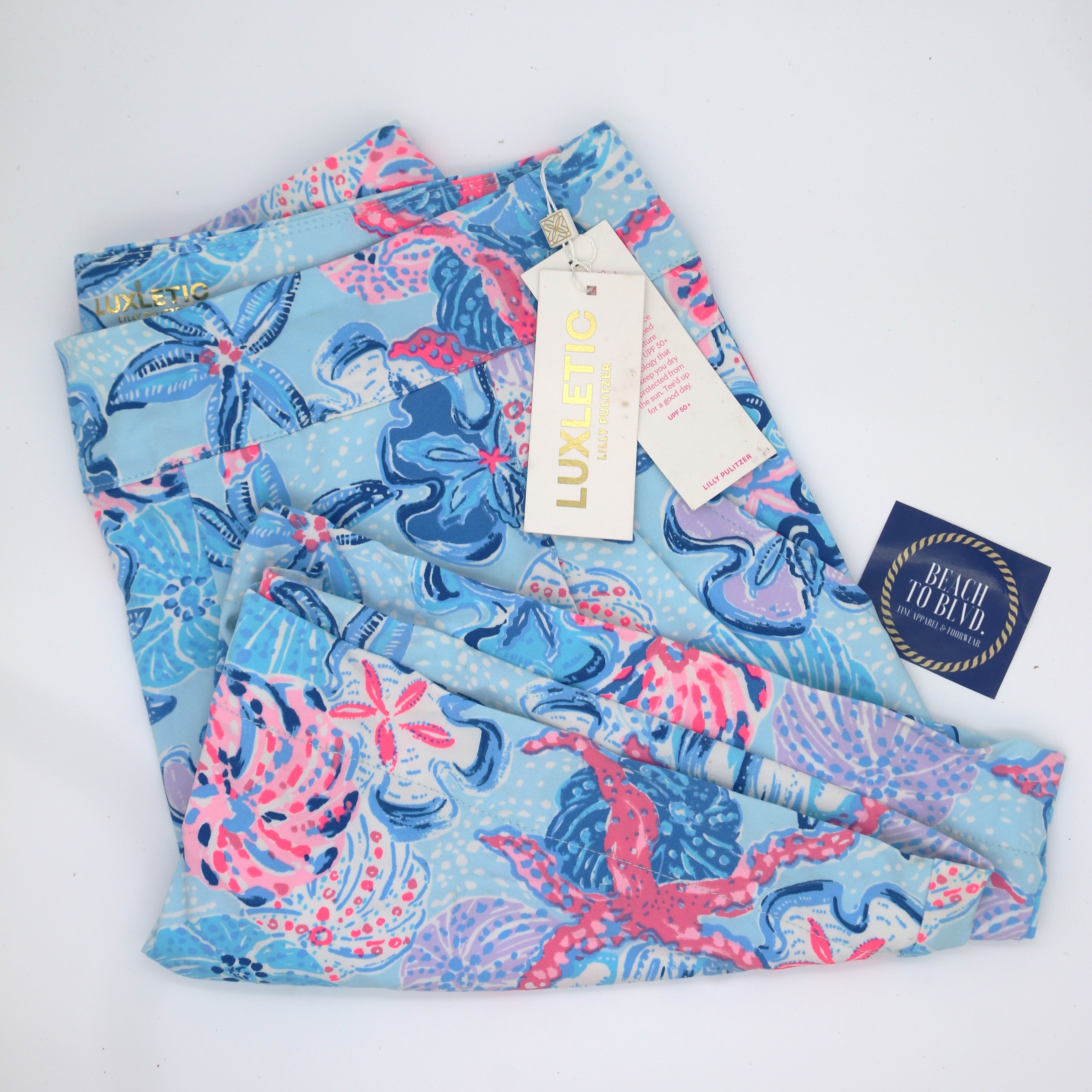 Lilly Pulitzer UPF 50+ Luxletic 7" Cabrera Short - Multi Bahamas Beachcomber Golf - BeachToBlvd