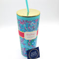 Lilly Pulitzer Tumbler with Straw 24 oz, Aqua La Vista - BeachToBlvd