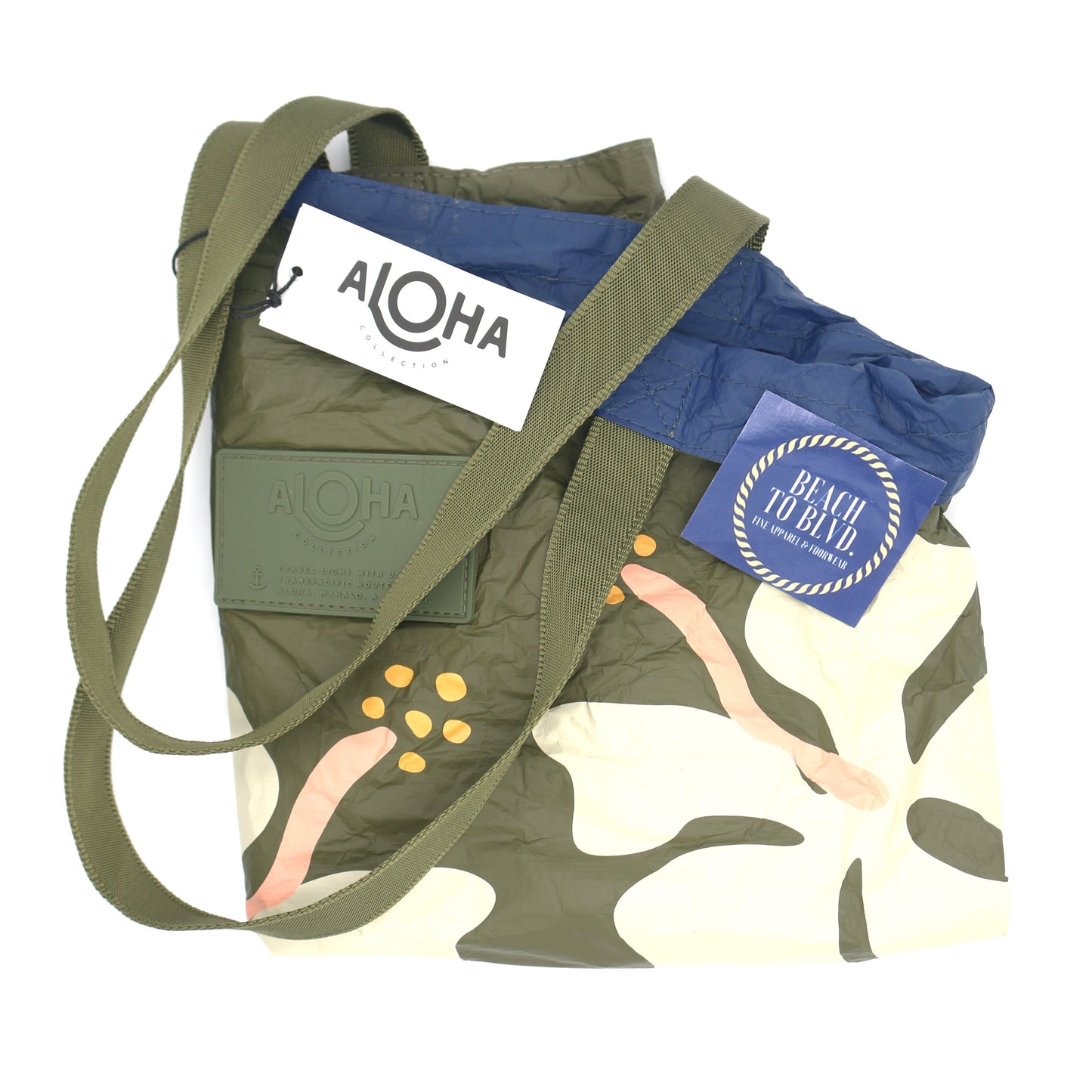 ALOHA Collection Mo'orea Reversible (RVS) Tote in Sand Dollar/Olive