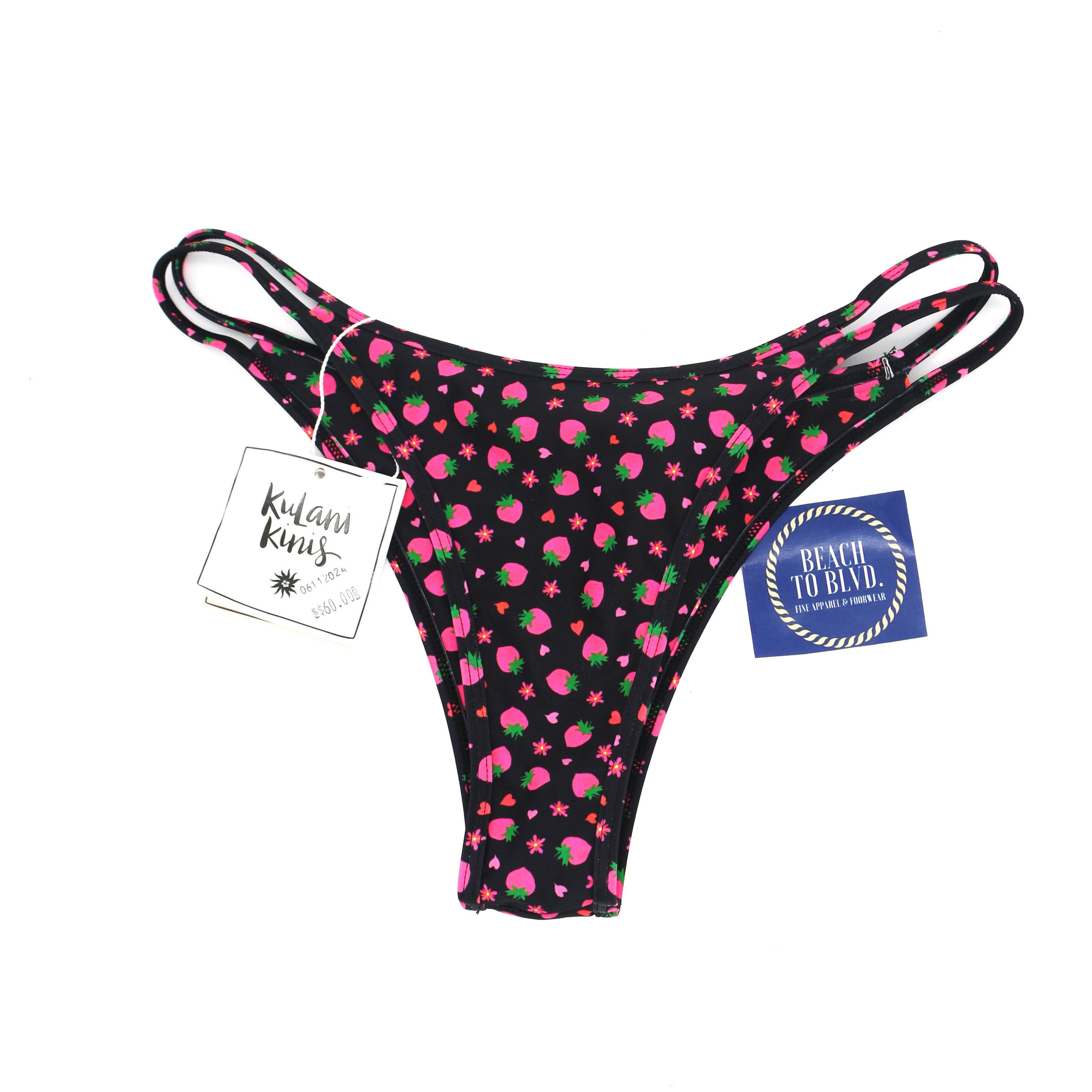Kulani Kinis Two Strap Cheeky Bikini Bottoms- Ruby Kisses - BeachToBlvd