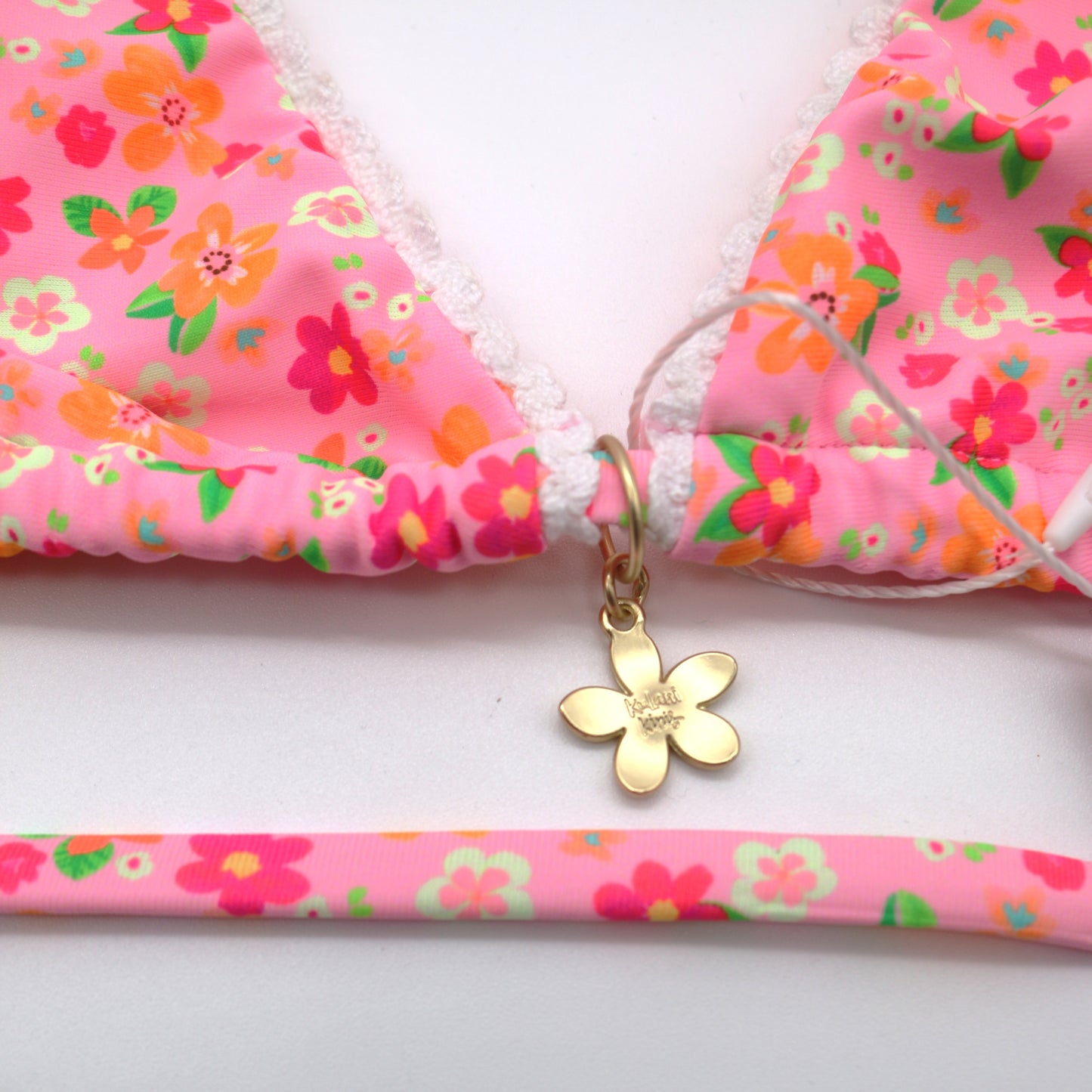 Kulani Kinis Crochet Halter Bikini Top - Frangipani Fever