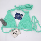 Kulani Kinis Halter Bralette Bikini Top- Turquoise Mint Ribbed - BeachToBlvd