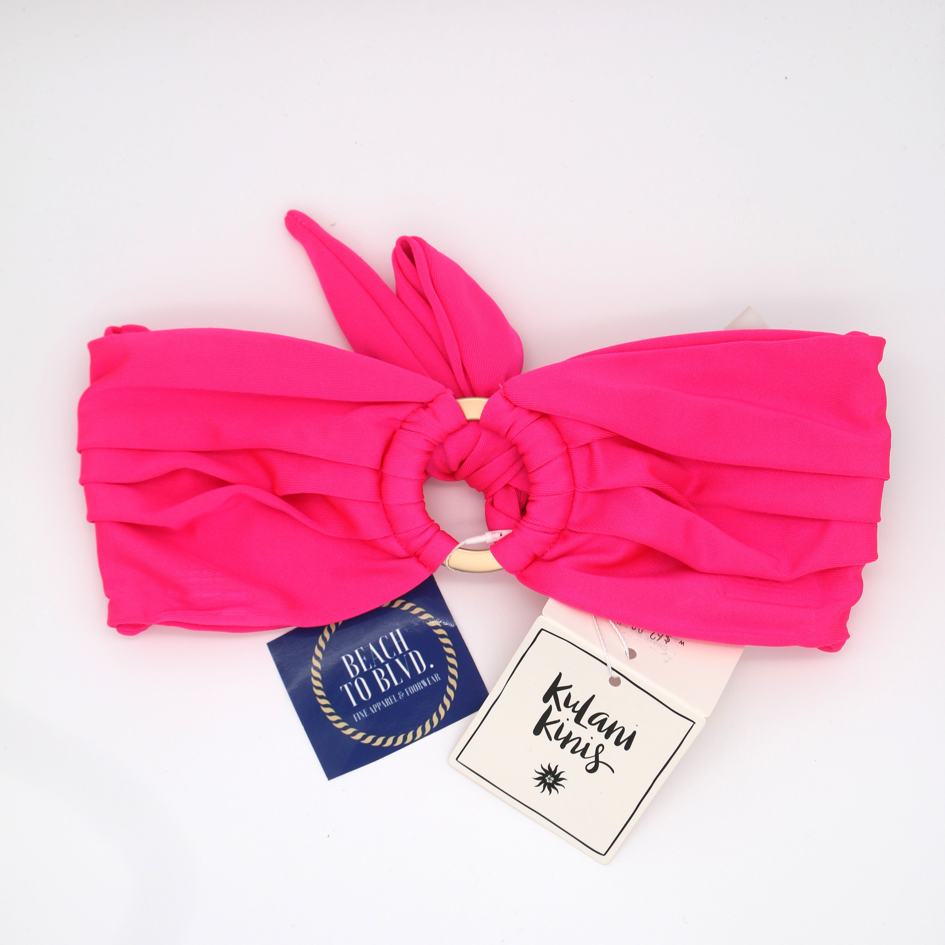Kulani Kinis Strapless Bandeau Bikini Top- Posh Pink - BeachToBlvd