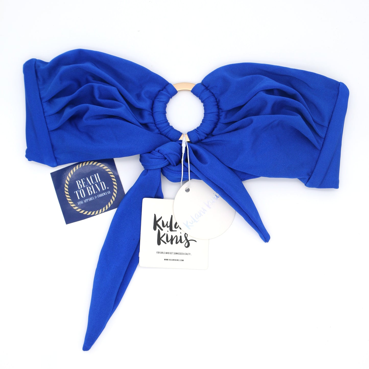 Kulani Kinis Strapless Bandeau Bikini Top- Malibu Blue