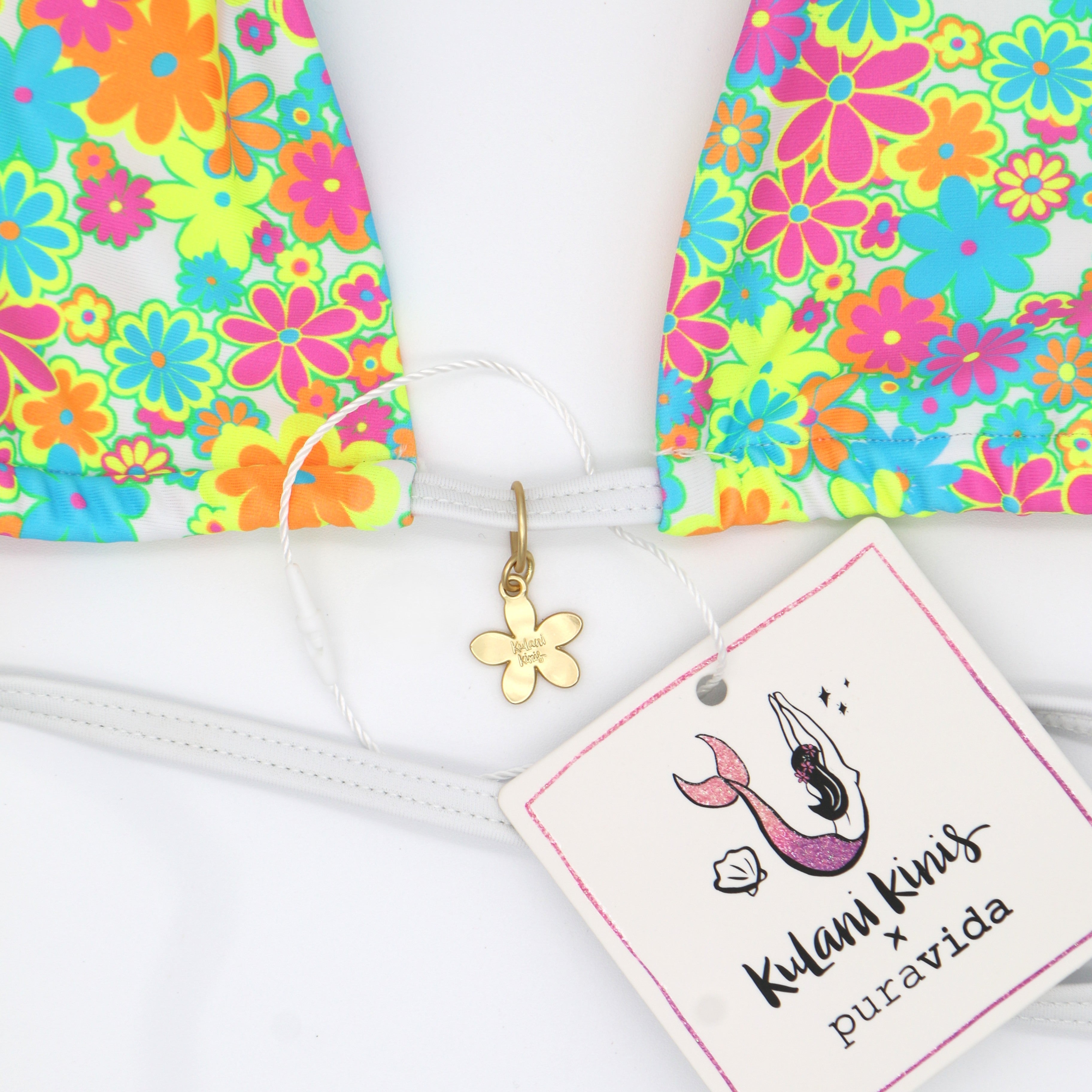 Kulani Kinis Bind Tie Halter Bikini Top- Sweet Sunshine - BeachToBlvd