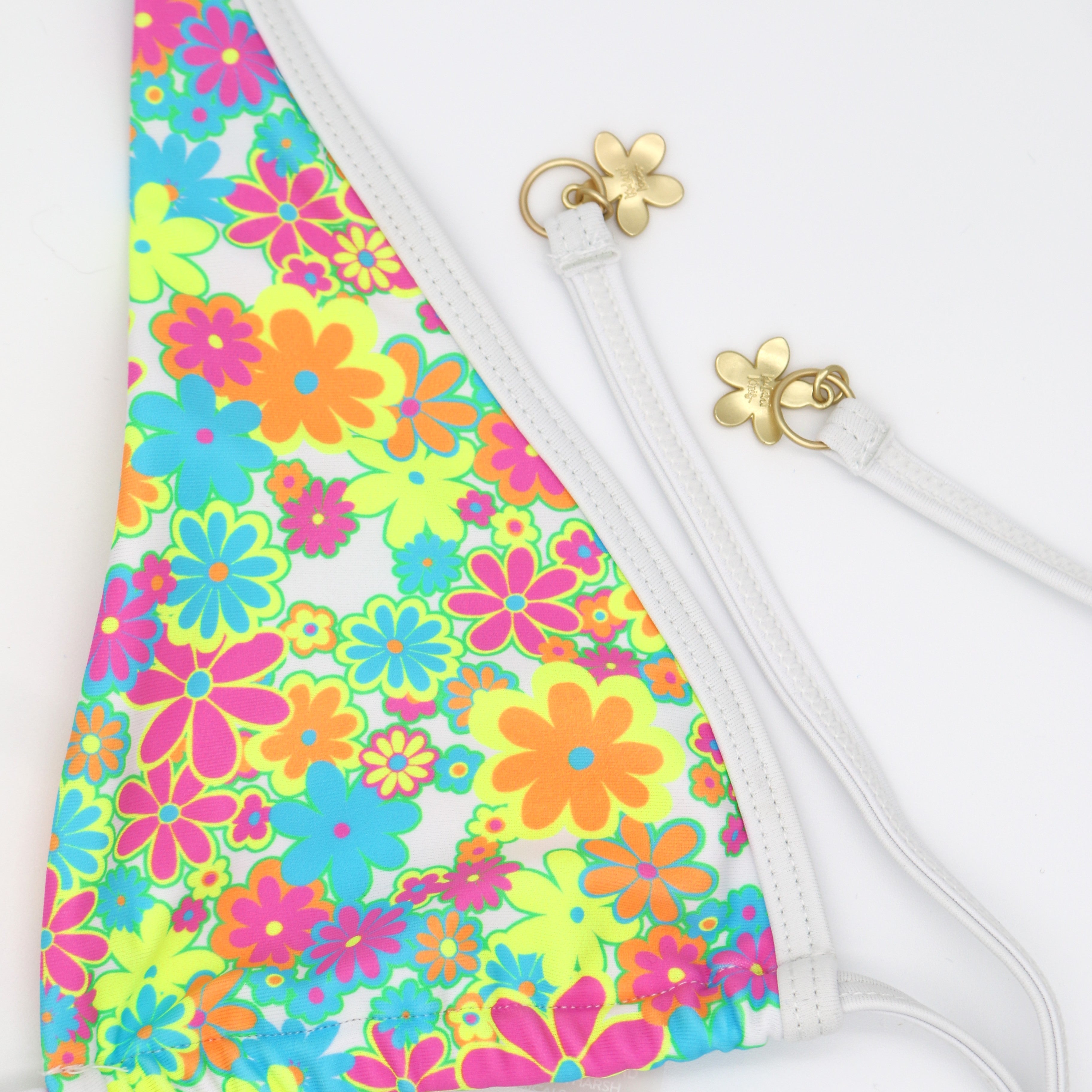 Kulani Kinis Bind Tie Halter Bikini Top- Sweet Sunshine - BeachToBlvd