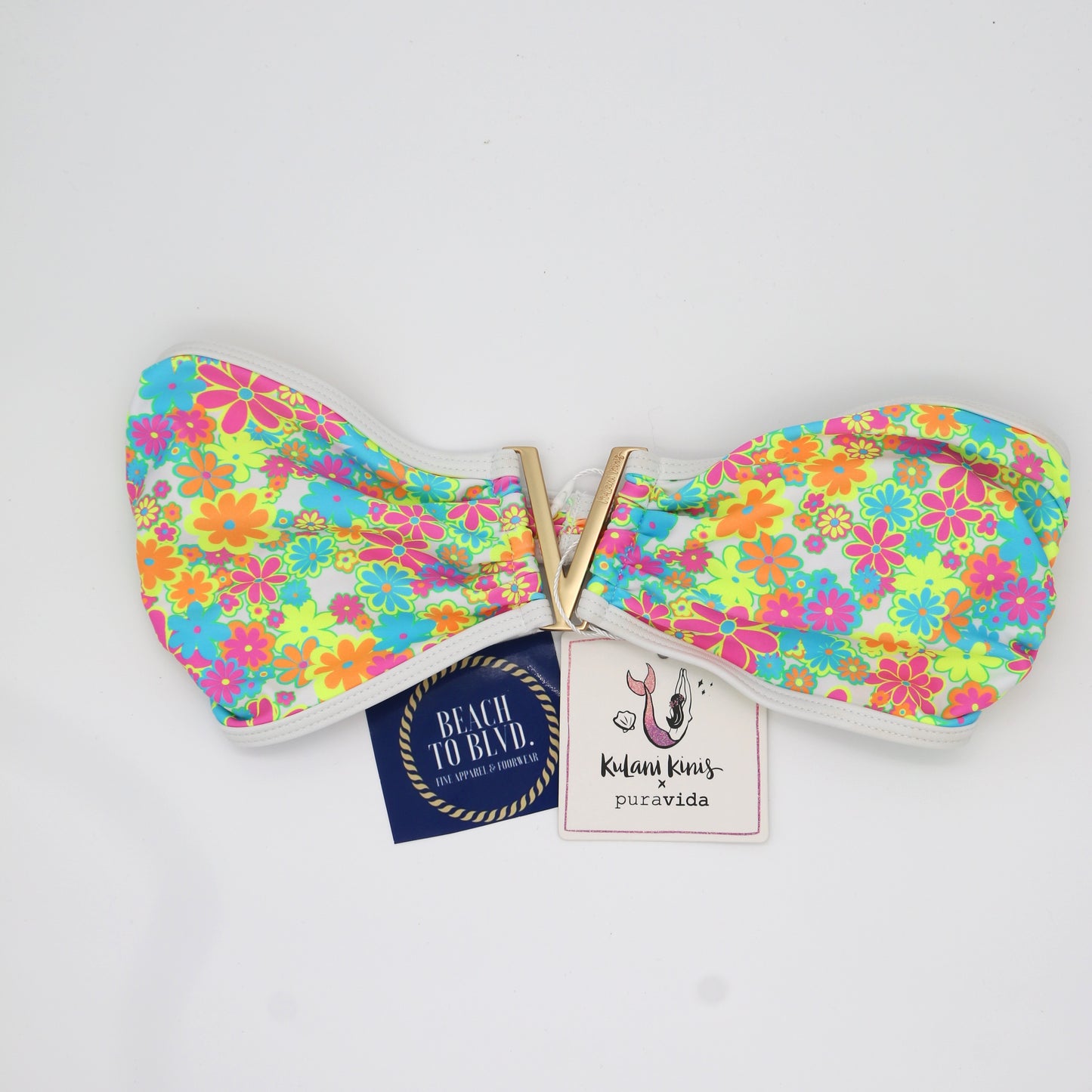 Kulani Kinis Mega V Strapless Bandeau Bikini Top- Sweet Sunshine